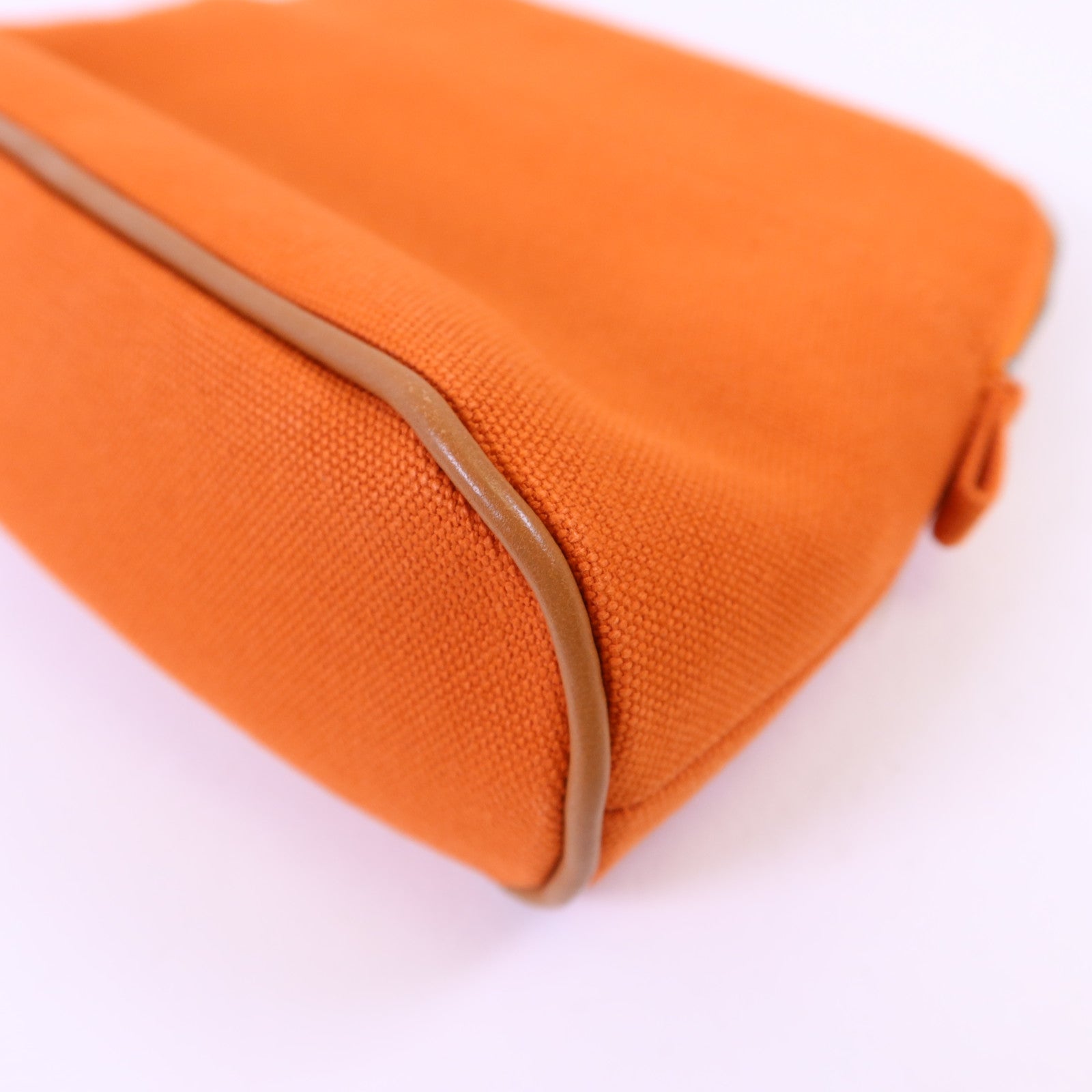 HERMES 【激減優惠】帆布Bolide Pouch銀扣手拿包Feu