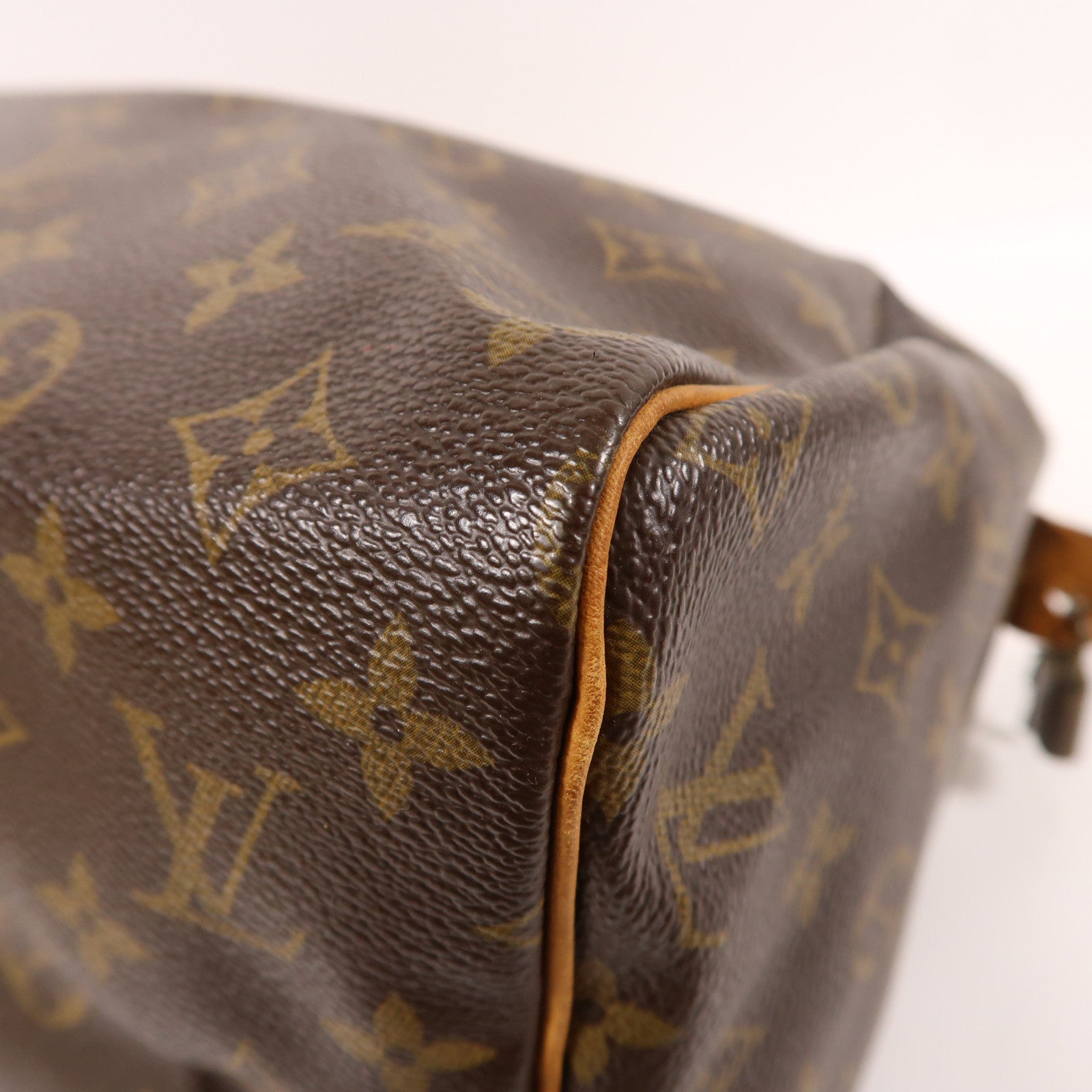 LOUIS VUITTON Monogram Speedy 30金扣手挽袋棕色