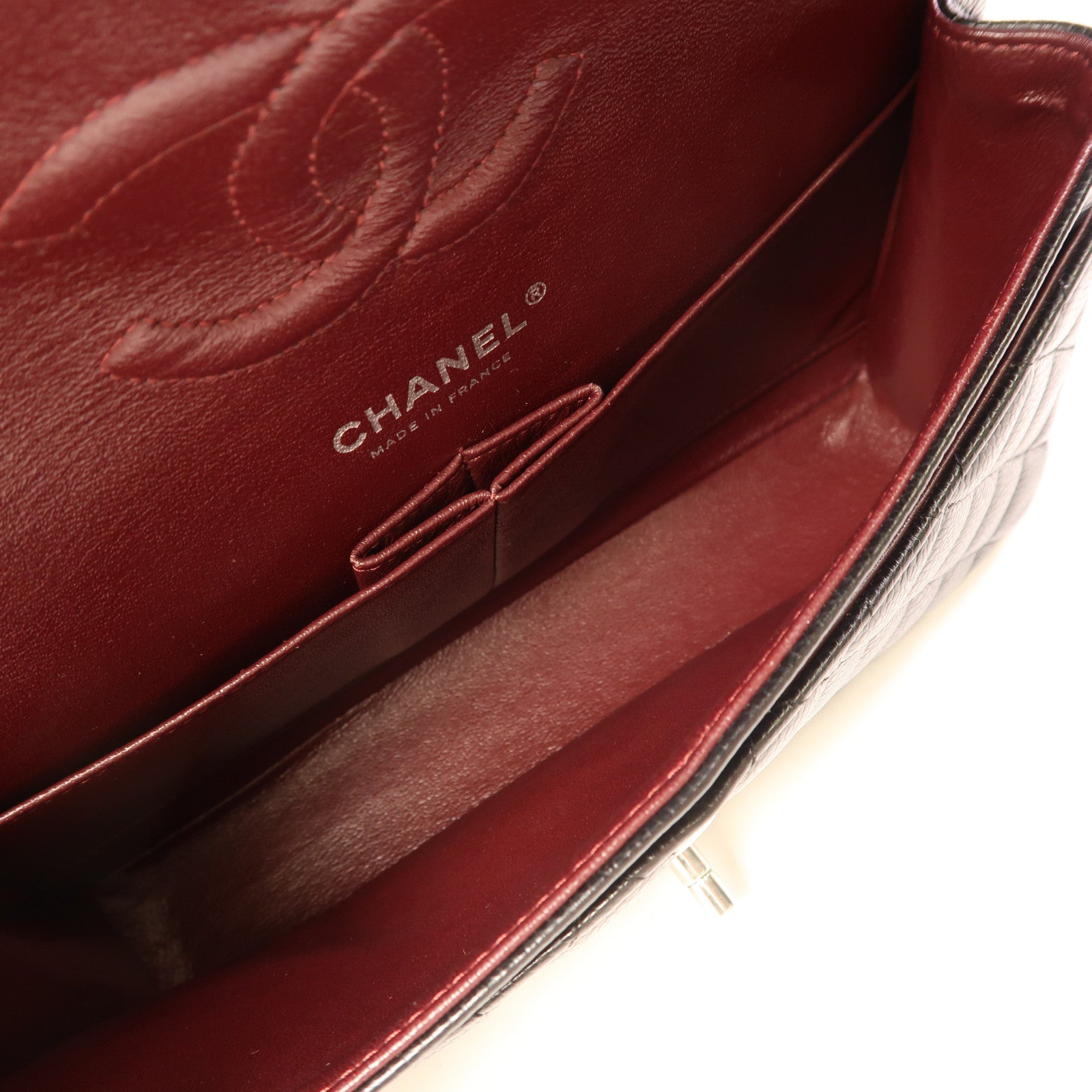 CHANEL 牛皮皮革Classic 25銀扣鏈帶肩背袋