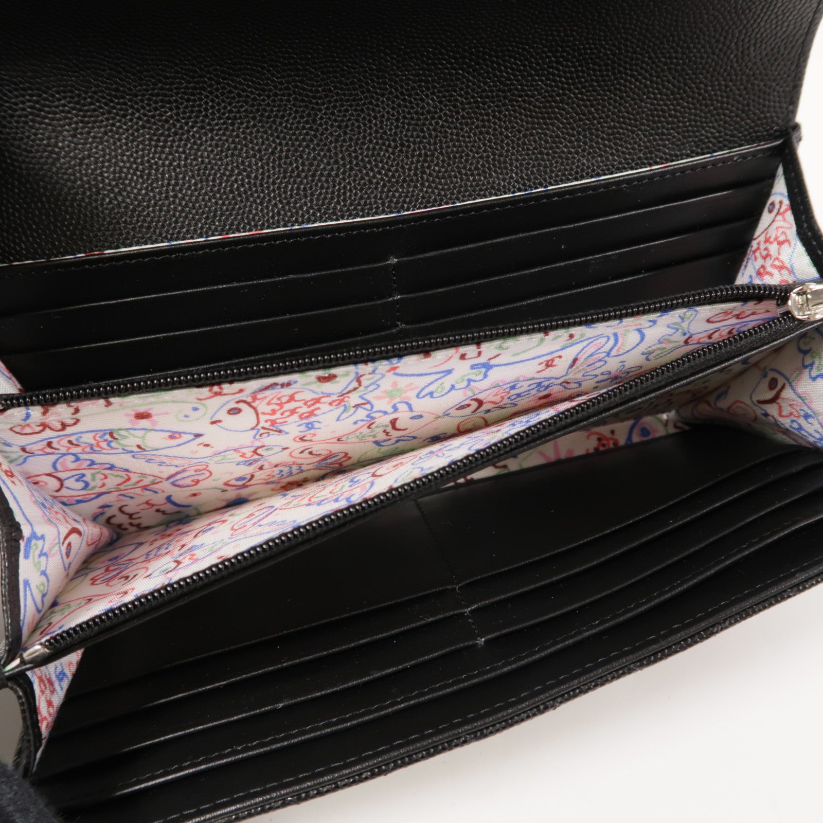 CHANEL CC SHW Long Wallet Calfskin Leather Black