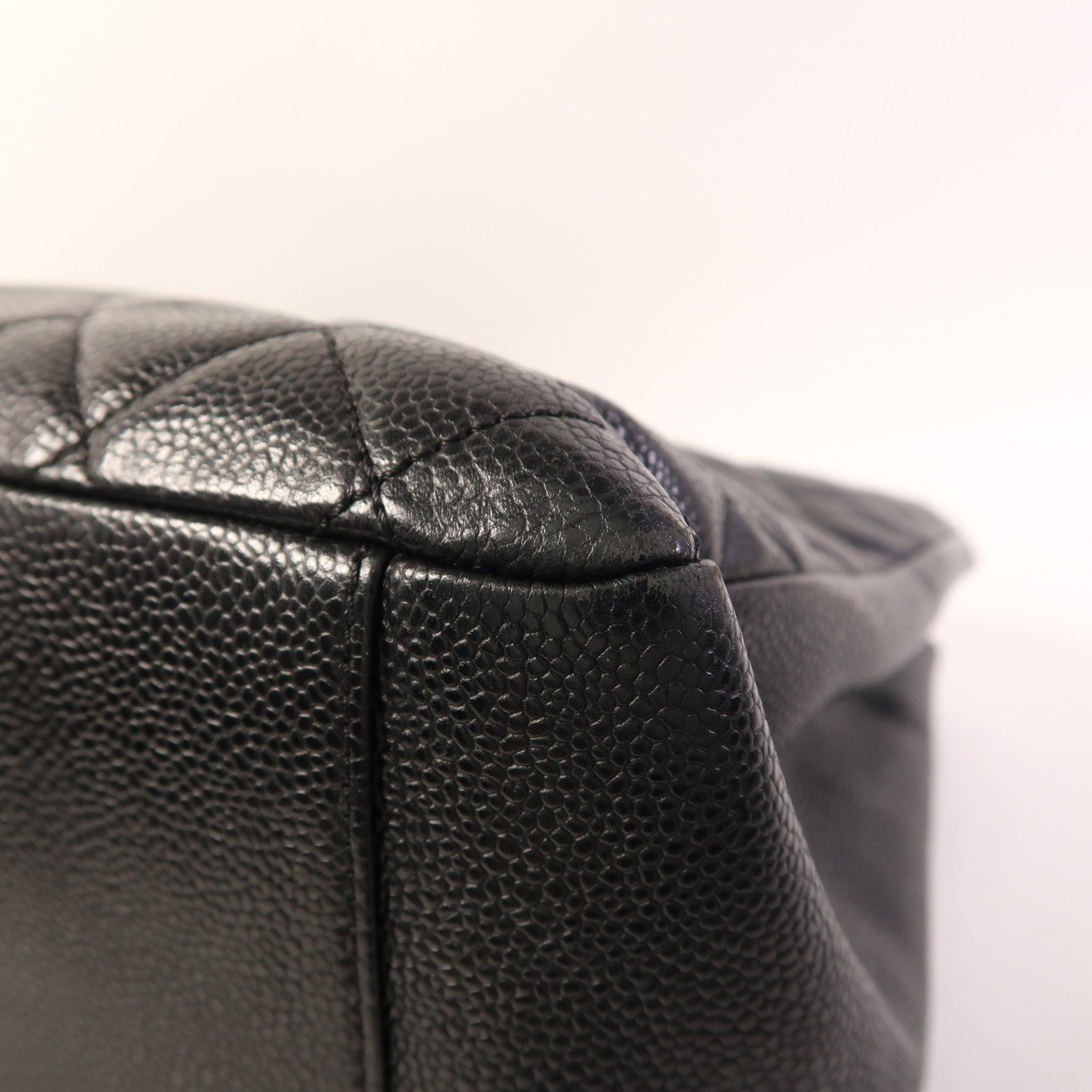 CHANEL 牛皮皮革GST Grand Shopping Tote Bag銀扣鏈帶肩背袋