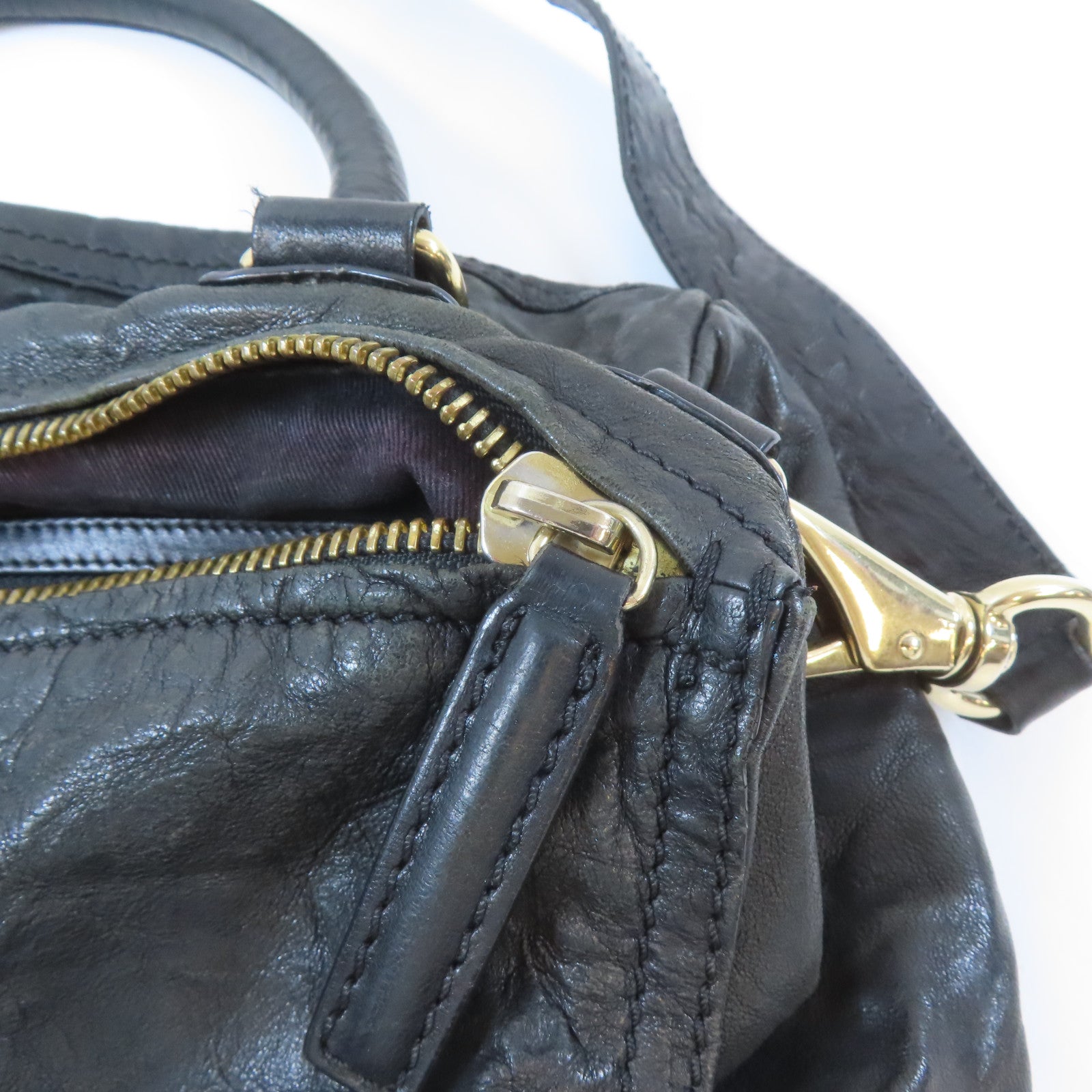 GIVENCHY 皮革Pandora Large Bag金扣手挽肩背兩用袋黑色