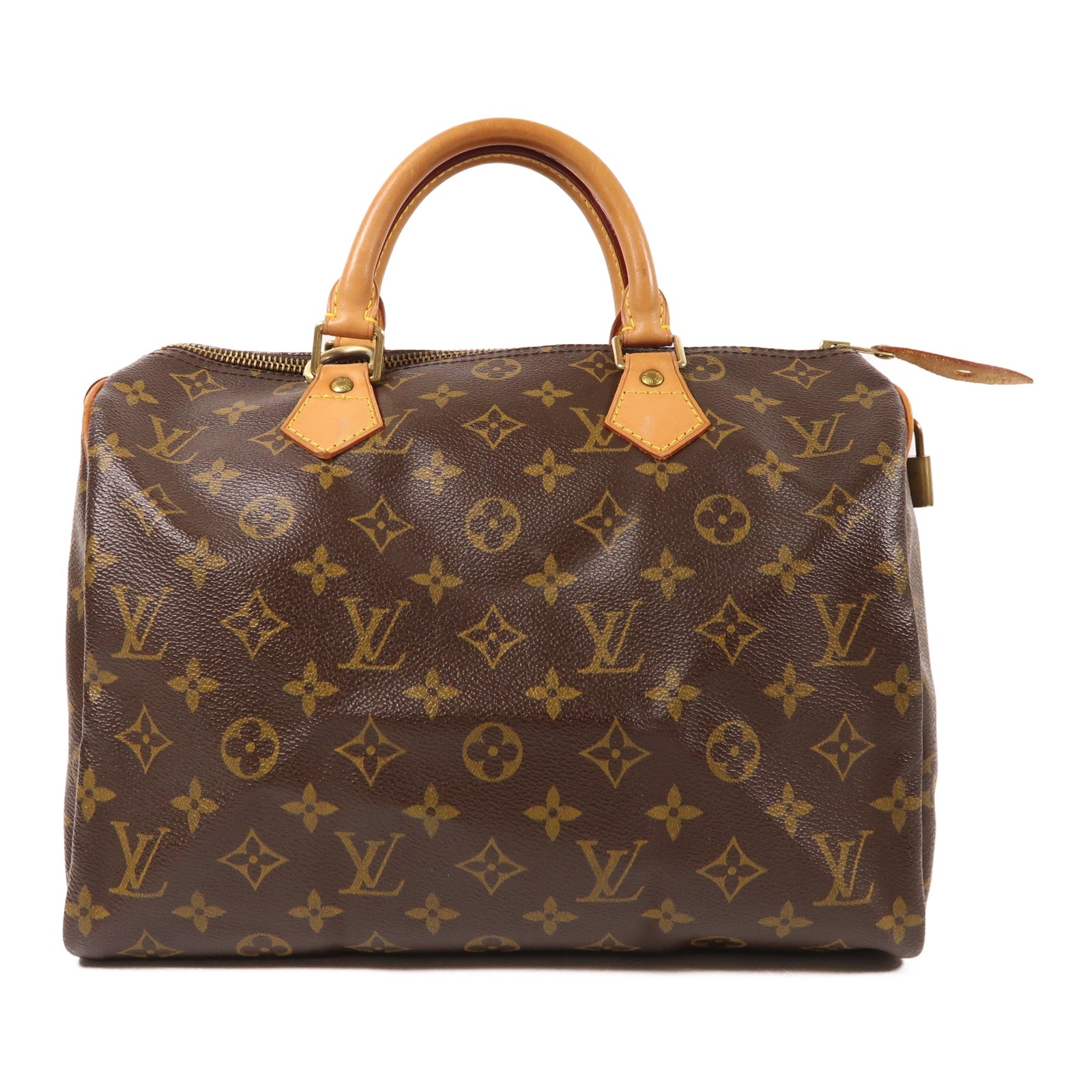LOUIS VUITTON Monogram Speedy 30金扣手挽袋棕色