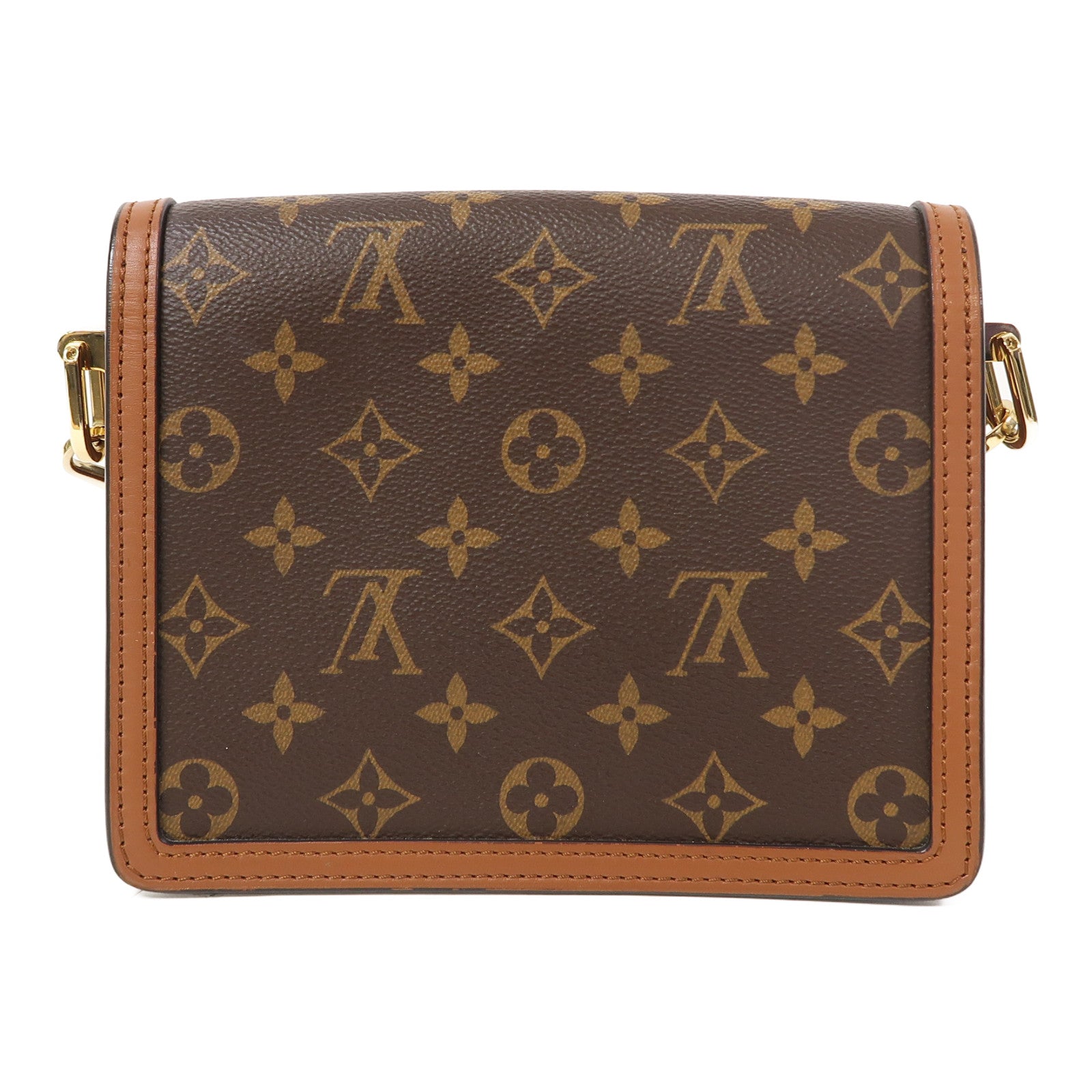 LOUIS VUITTON Monogram Mini Dauphine金扣肩背袋啡色