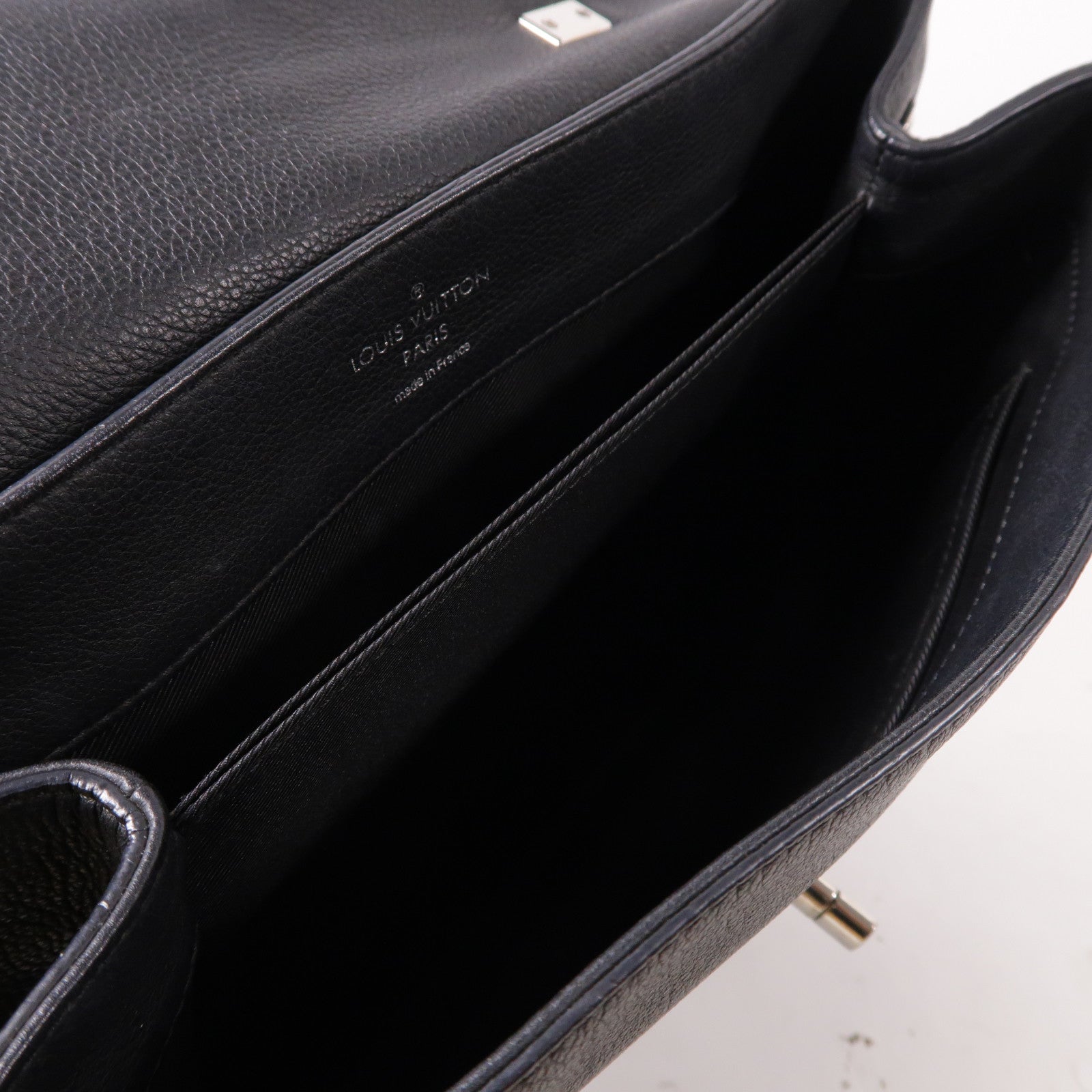 LOUIS VUITTON 牛皮皮革Rockme Caltble銀扣手挽肩背兩用袋黑色