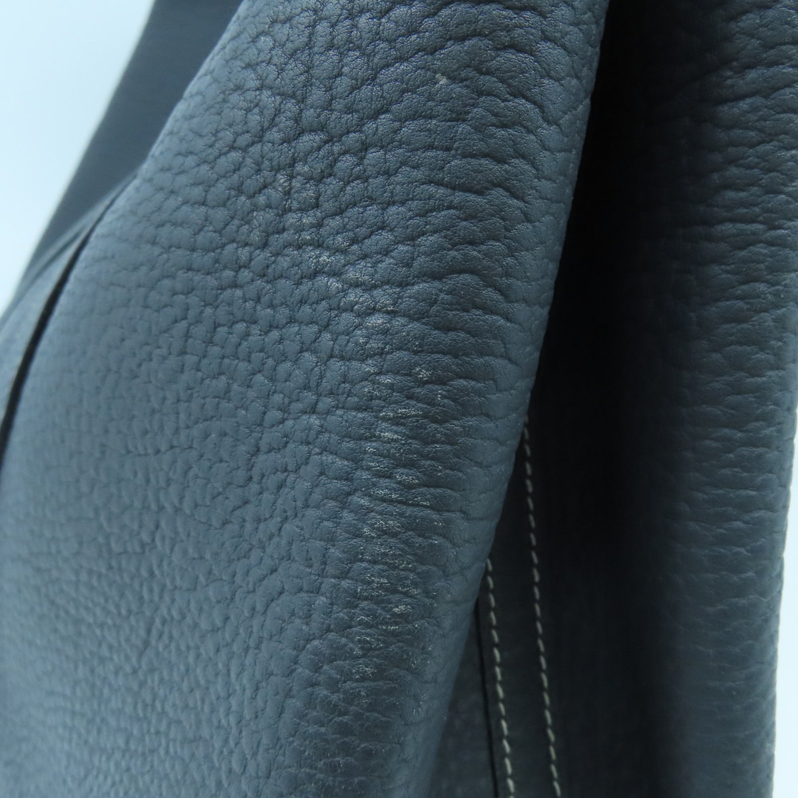HERMES GardenParty PM silver buckle handle bag Graphite gray