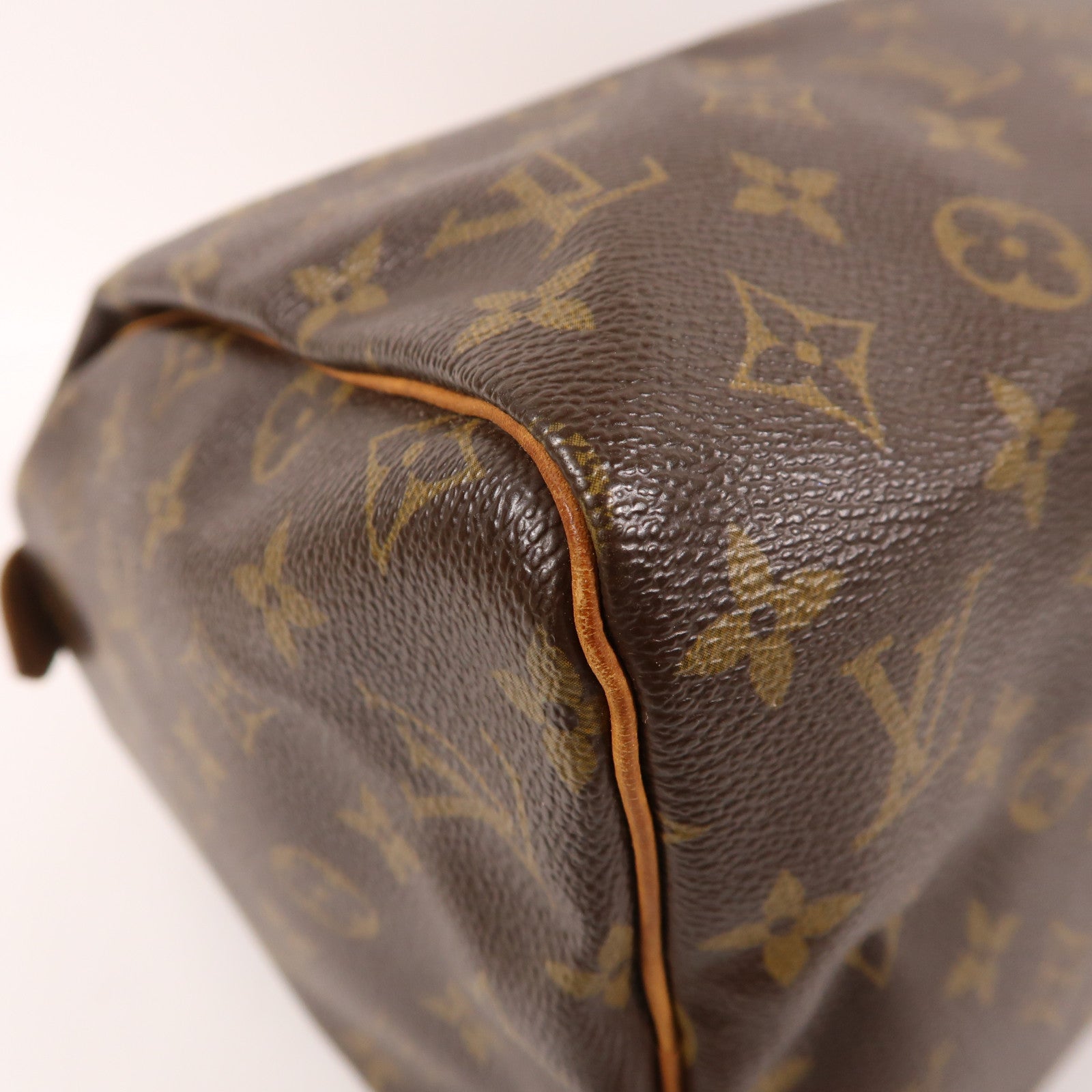 LOUIS VUITTON Monogram Speedy 30金扣手挽袋棕色