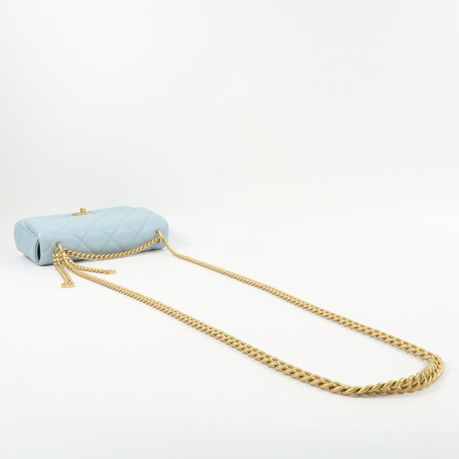 CHANEL 羊皮皮革CC Flat Bag 20鏈帶肩背袋