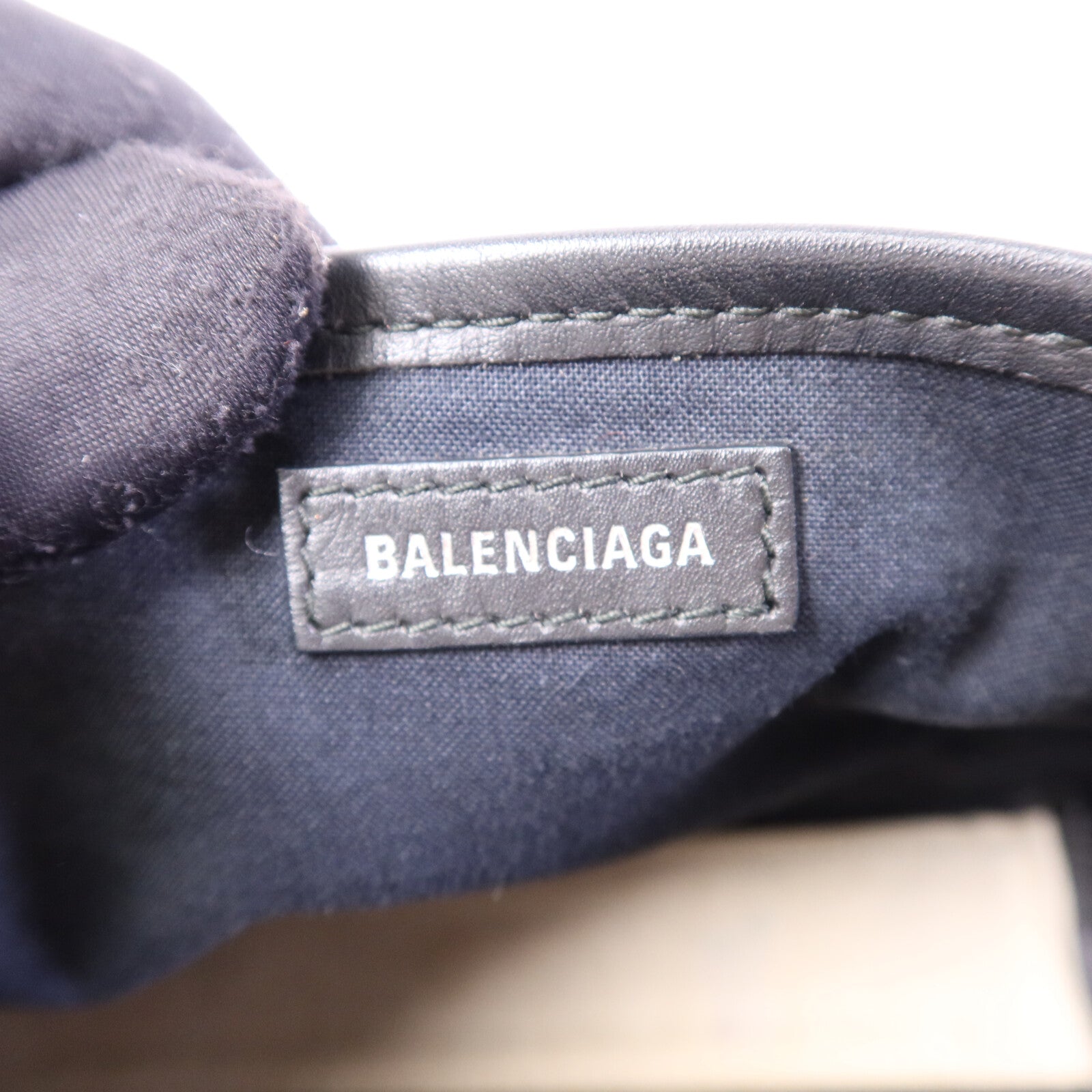 BALENCIAGA 帆布/牛皮皮革Tote Bag銀扣手挽肩背兩用袋