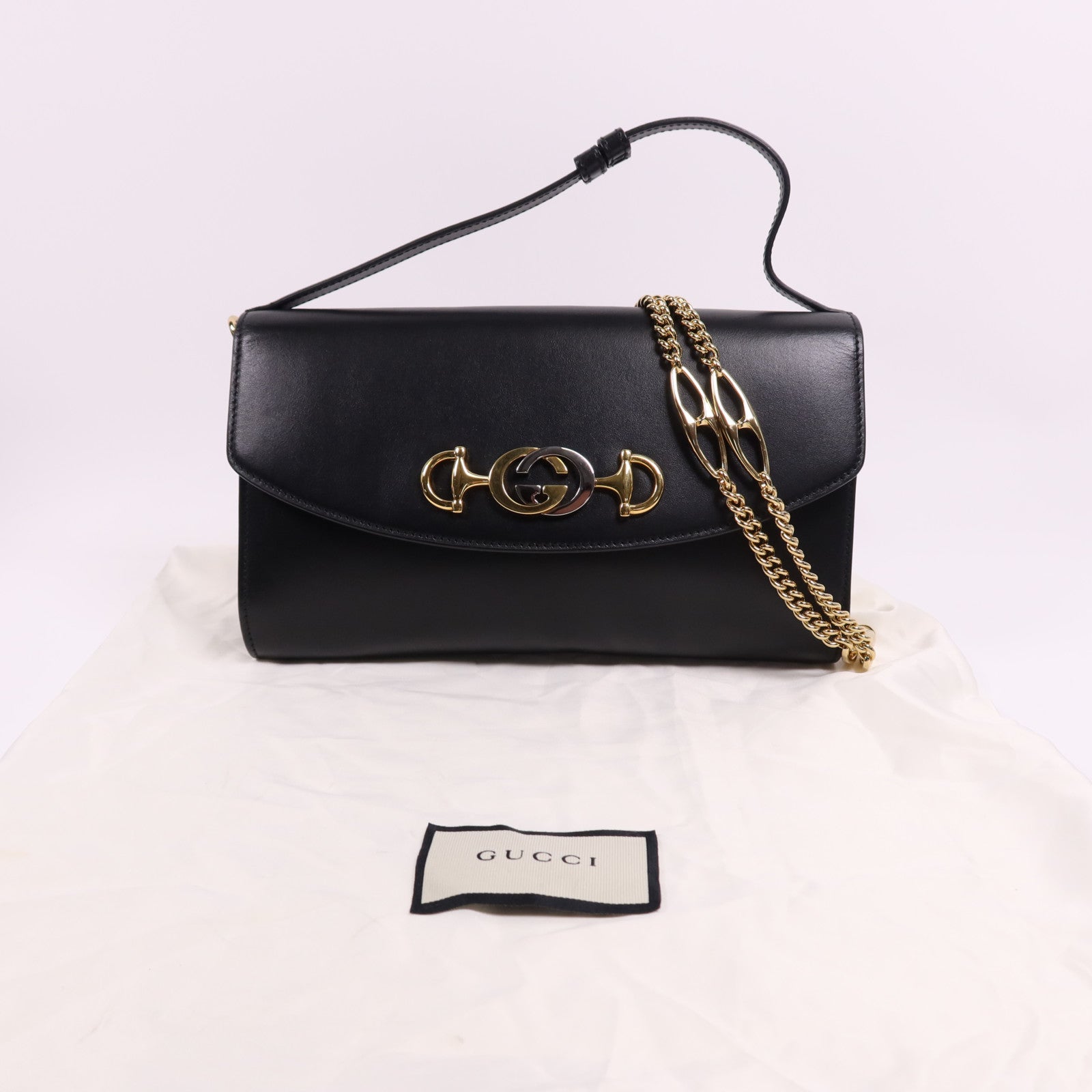 GUCCI 牛皮皮革Chain Shoulder Bag鏈帶肩背袋