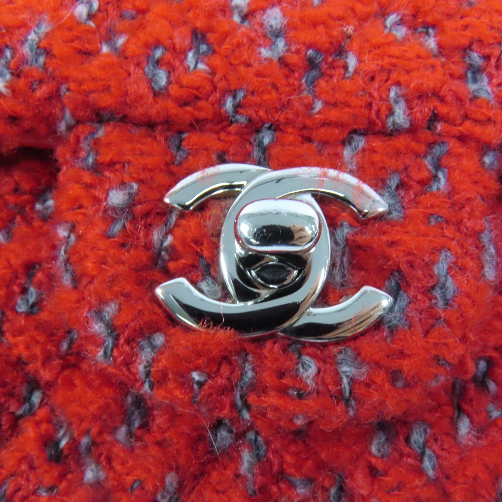 CHANEL Tweed Mini Classic 20銀扣鏈帶肩背袋