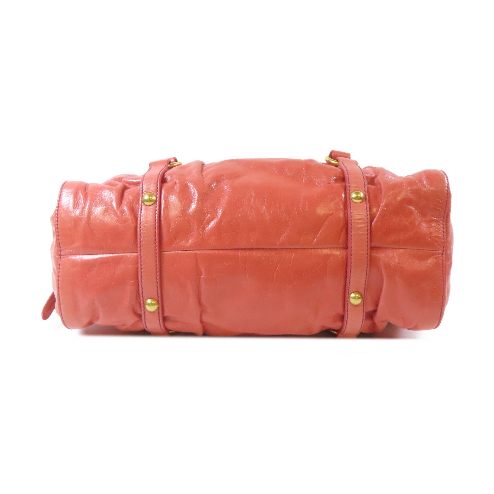 Miu Miu 牛皮皮革2 Way Shoulder Bag金扣手挽肩背兩用袋粉紅色