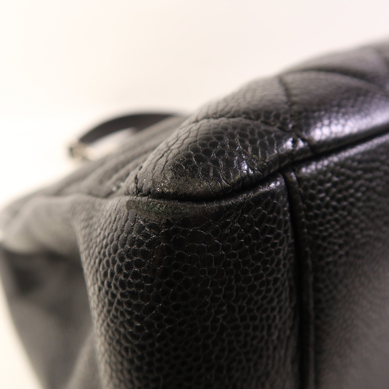 CHANEL 牛皮皮革GST Grand Shopping Tote Bag銀扣鏈帶肩背袋