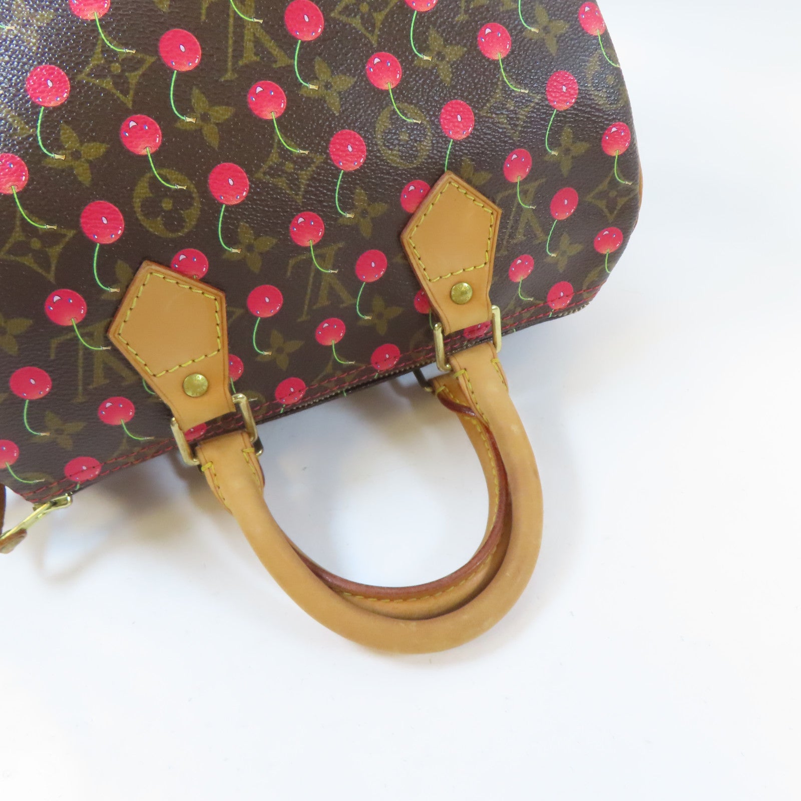LOUIS VUITTON Monogram Cherry Speedy 25金扣手挽袋啡色