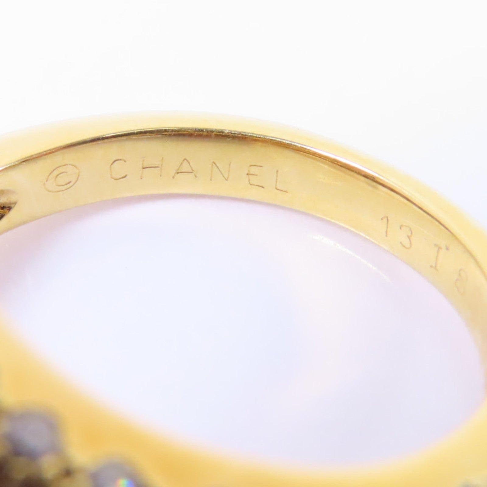 CHANEL 18K黃金Citrine Diamond Ring黃水晶鑽石戒指US#6.5