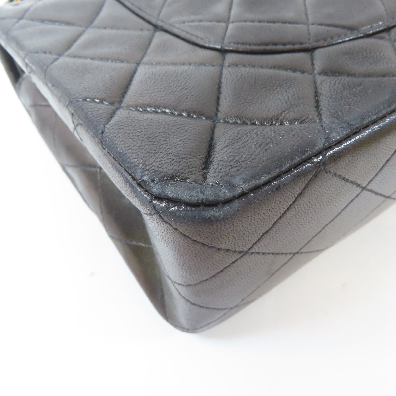 CHANEL 菱格羊皮皮革Vintage Classic 25金扣鏈帶肩背袋黑色