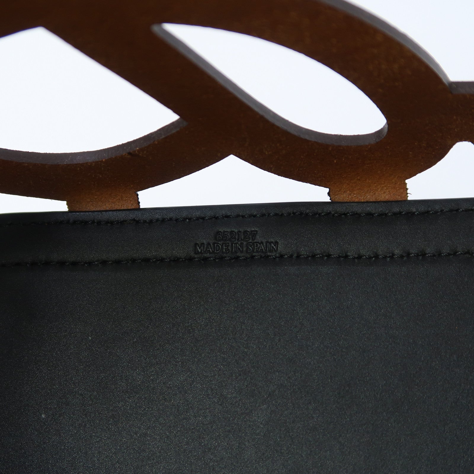LOEWE 牛皮皮革Anagram Cut Out Tote肩背袋啡色/黑色