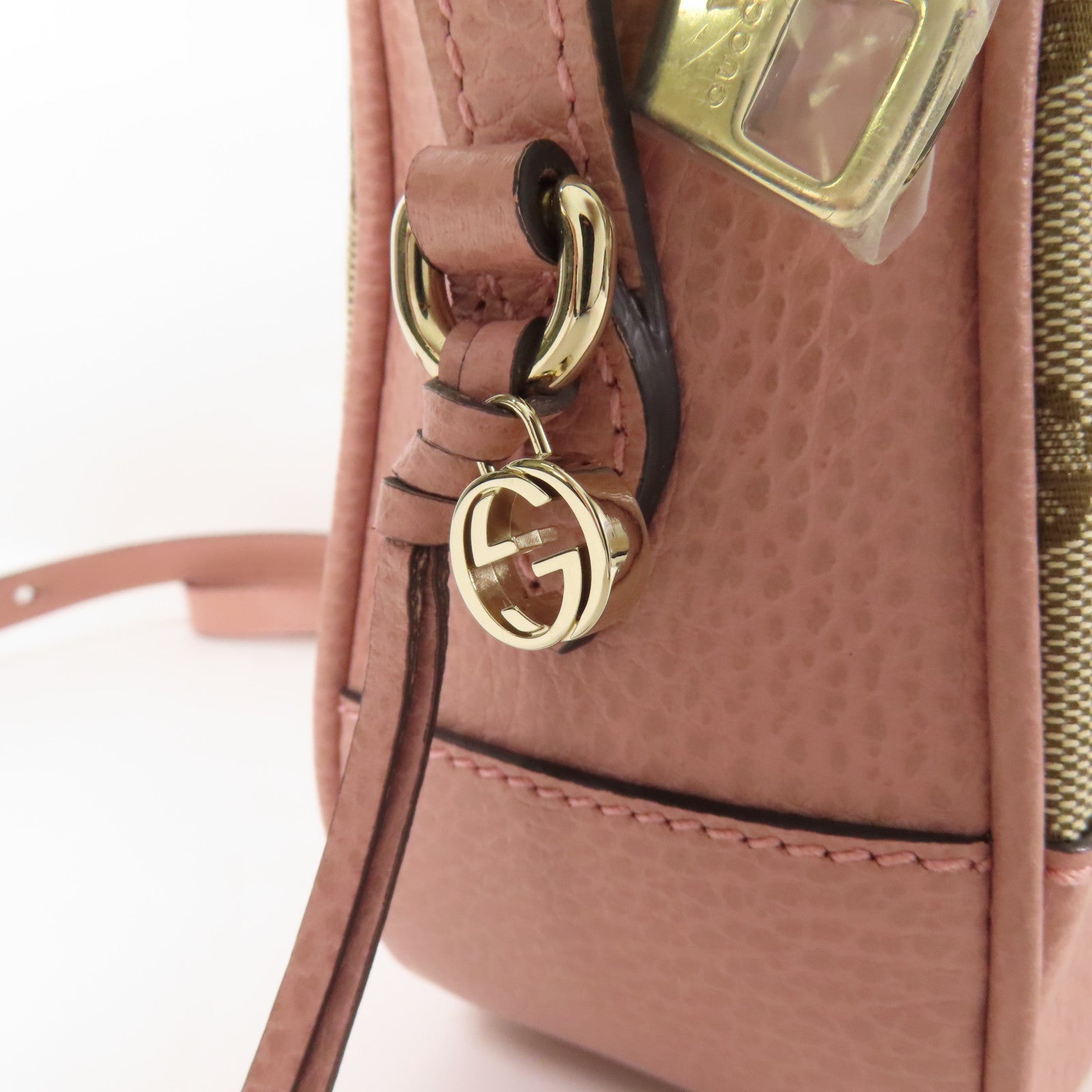 GUCCI 帆布/皮革Shoulder Bag金扣肩背袋
