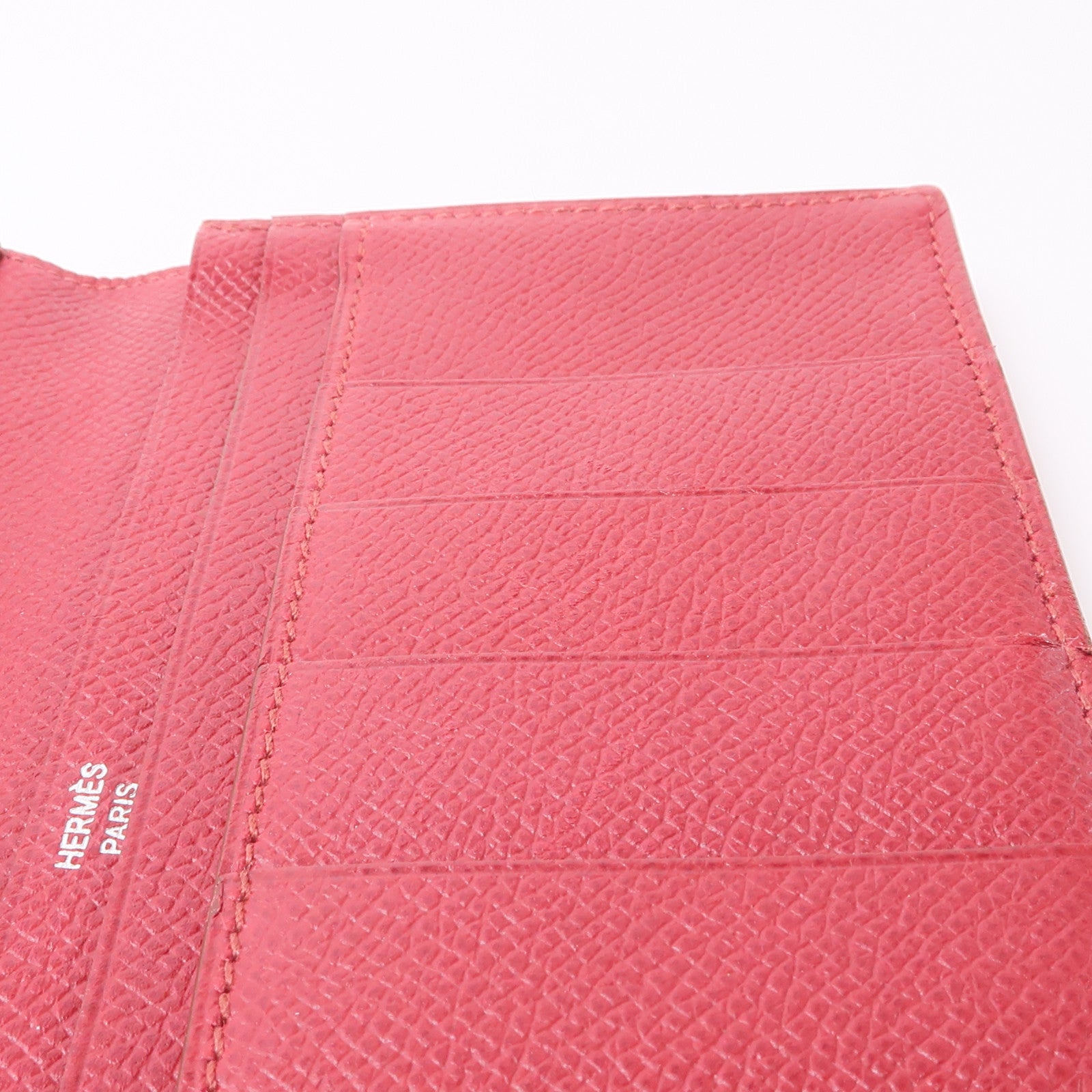 HERMES 皮革Bearn Long Wallet銀扣長錢包長錢包