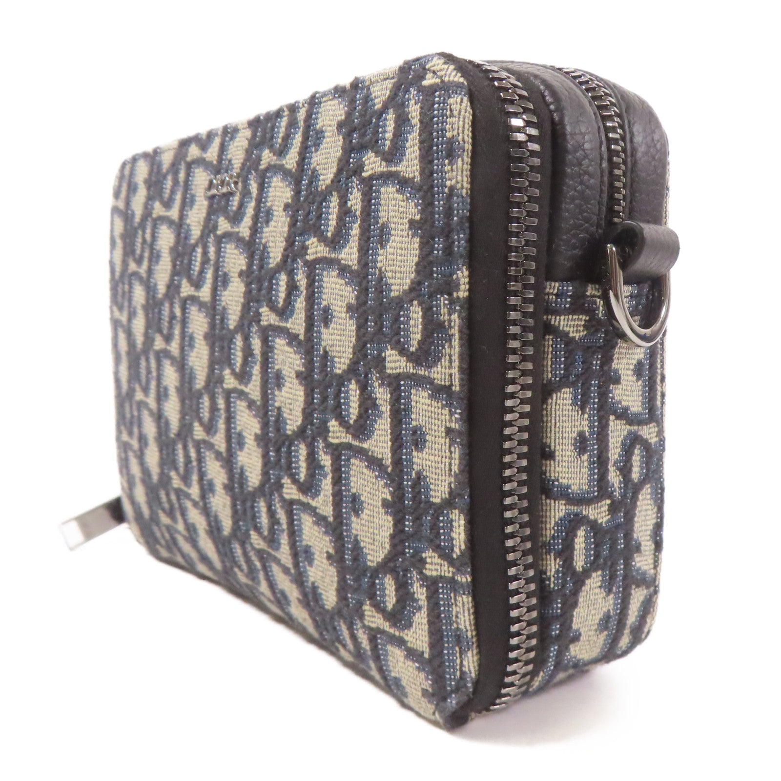 Dior 帆布Oblique銀扣肩背袋