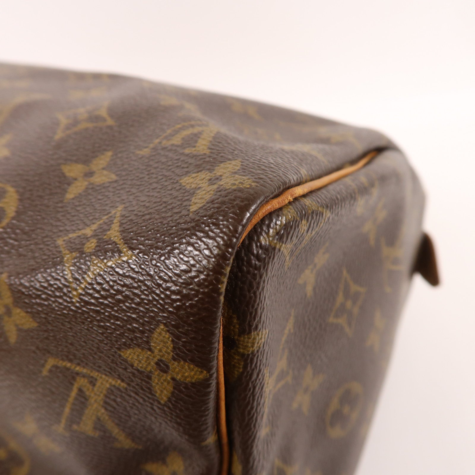 LOUIS VUITTON Monogram Speedy 30金扣手挽袋棕色