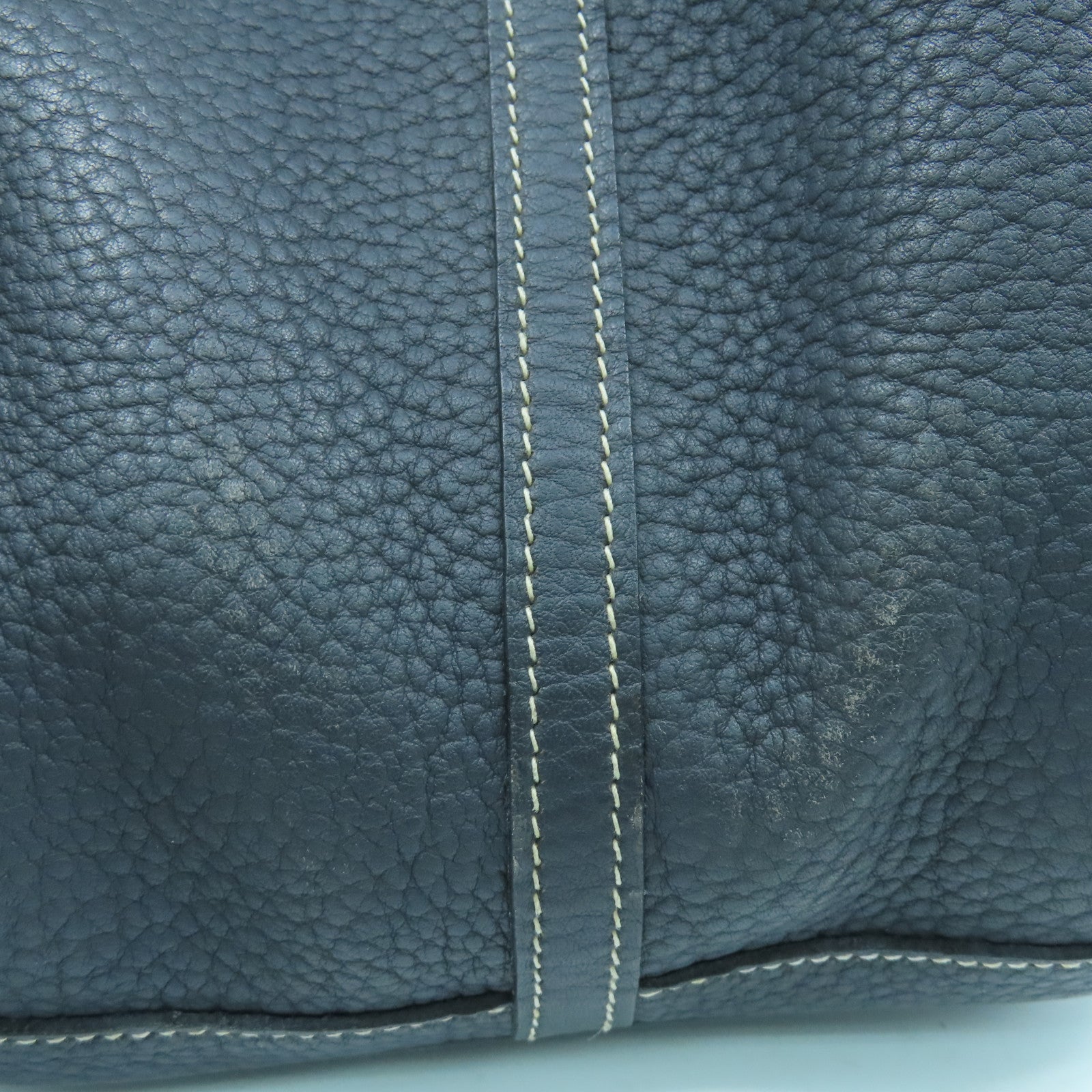 HERMES GardenParty PM silver buckle handle bag Graphite gray