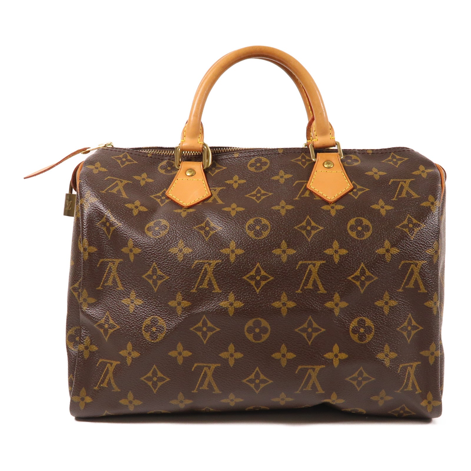 LOUIS VUITTON Monogram Speedy 30金扣手挽袋棕色