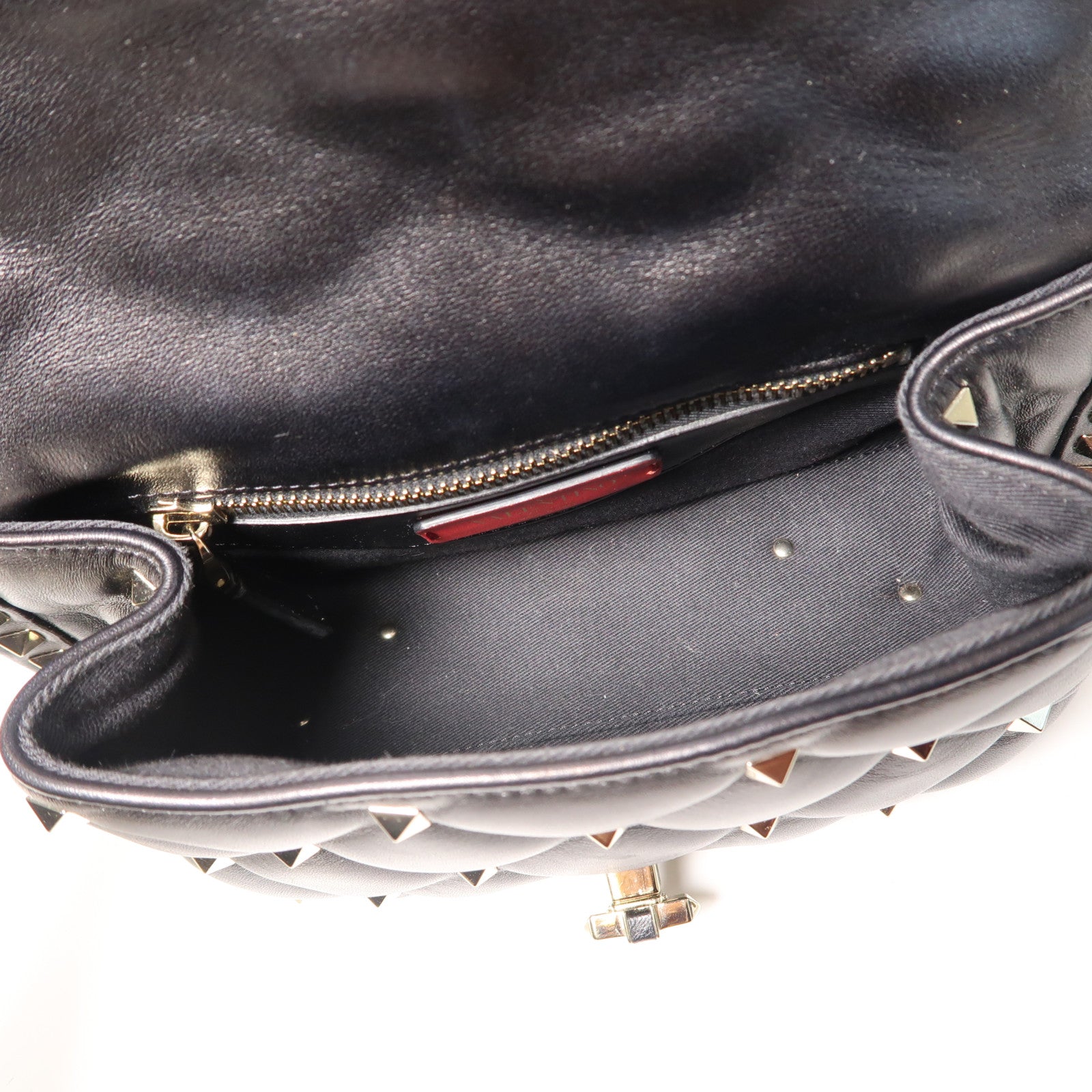 Valentino 牛皮皮革Shoulder Bag金扣鏈帶肩背袋黑色