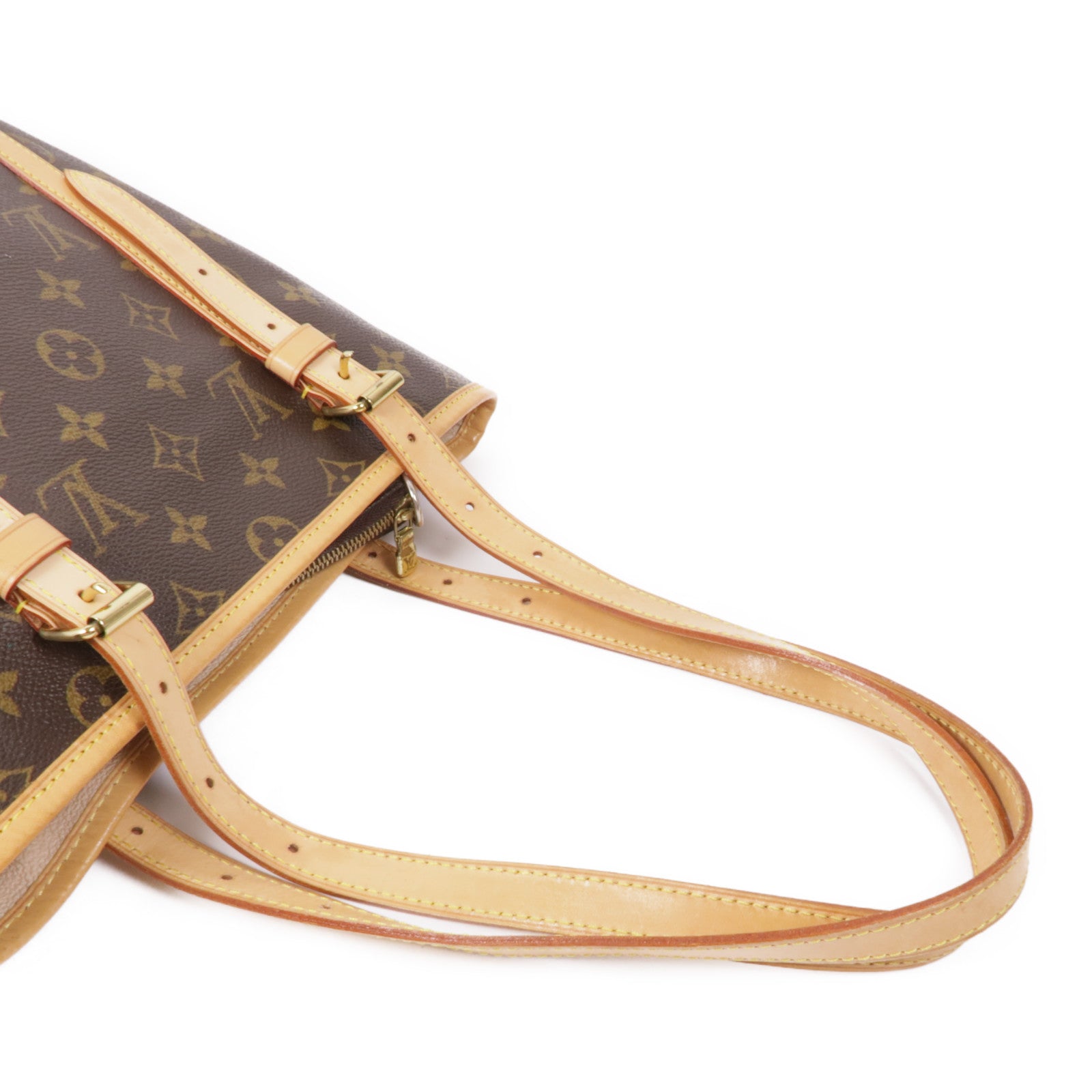 LOUIS VUITTON Monogram Bucket GM金扣手挽袋棕色