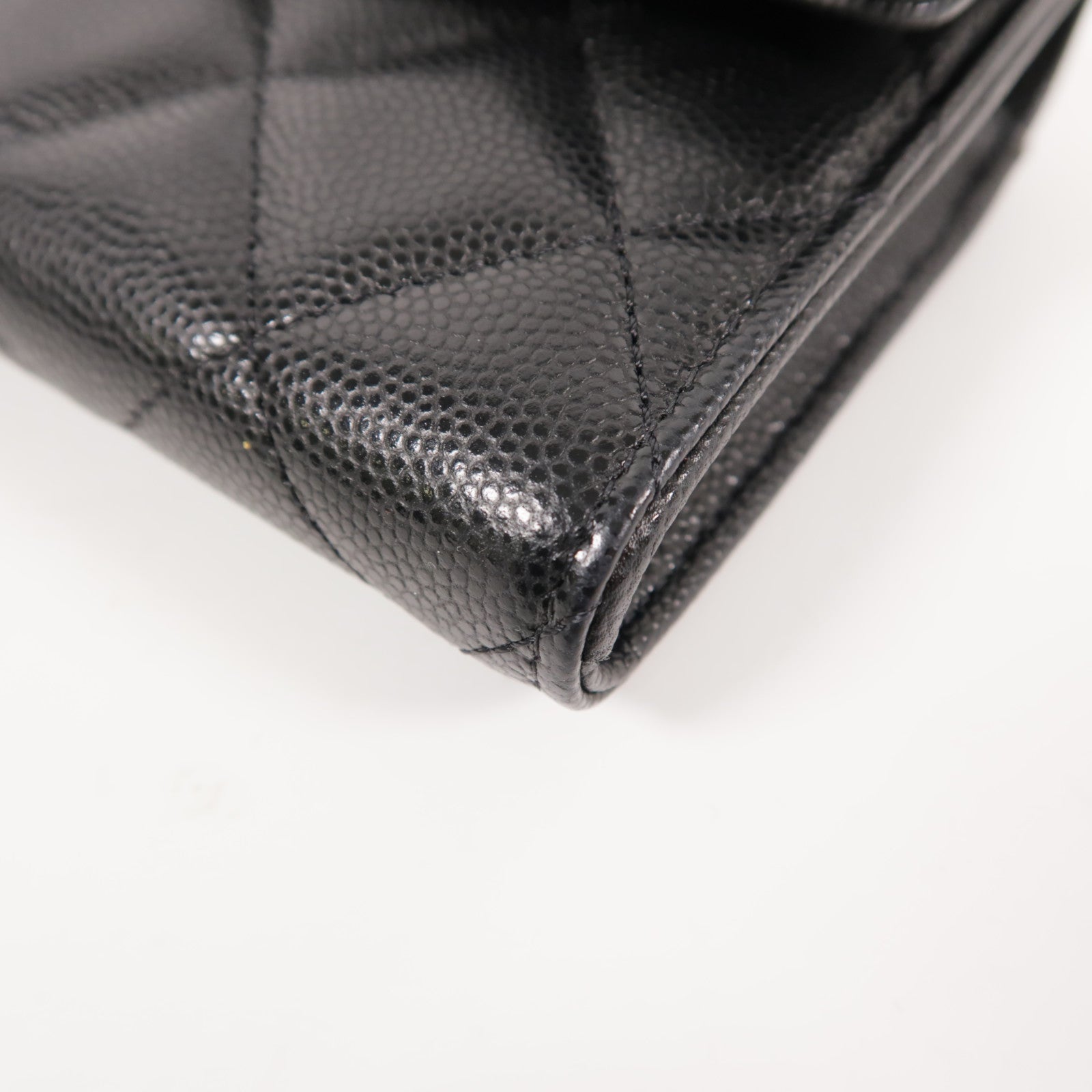 CHANEL CC SHW Long Wallet Calfskin Leather Black