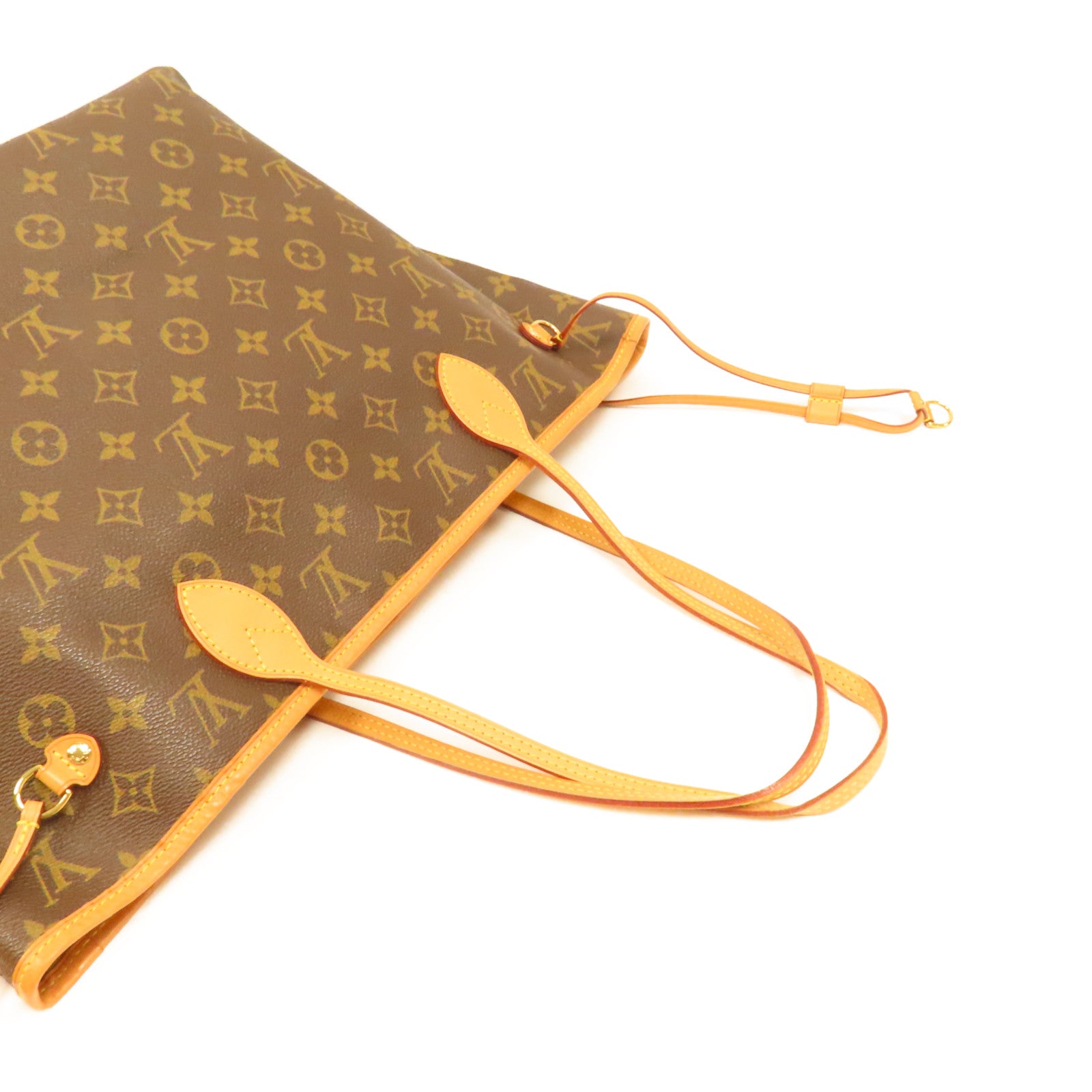 LOUIS VUITTON Monogram Neverfull MM金扣手挽袋啡色