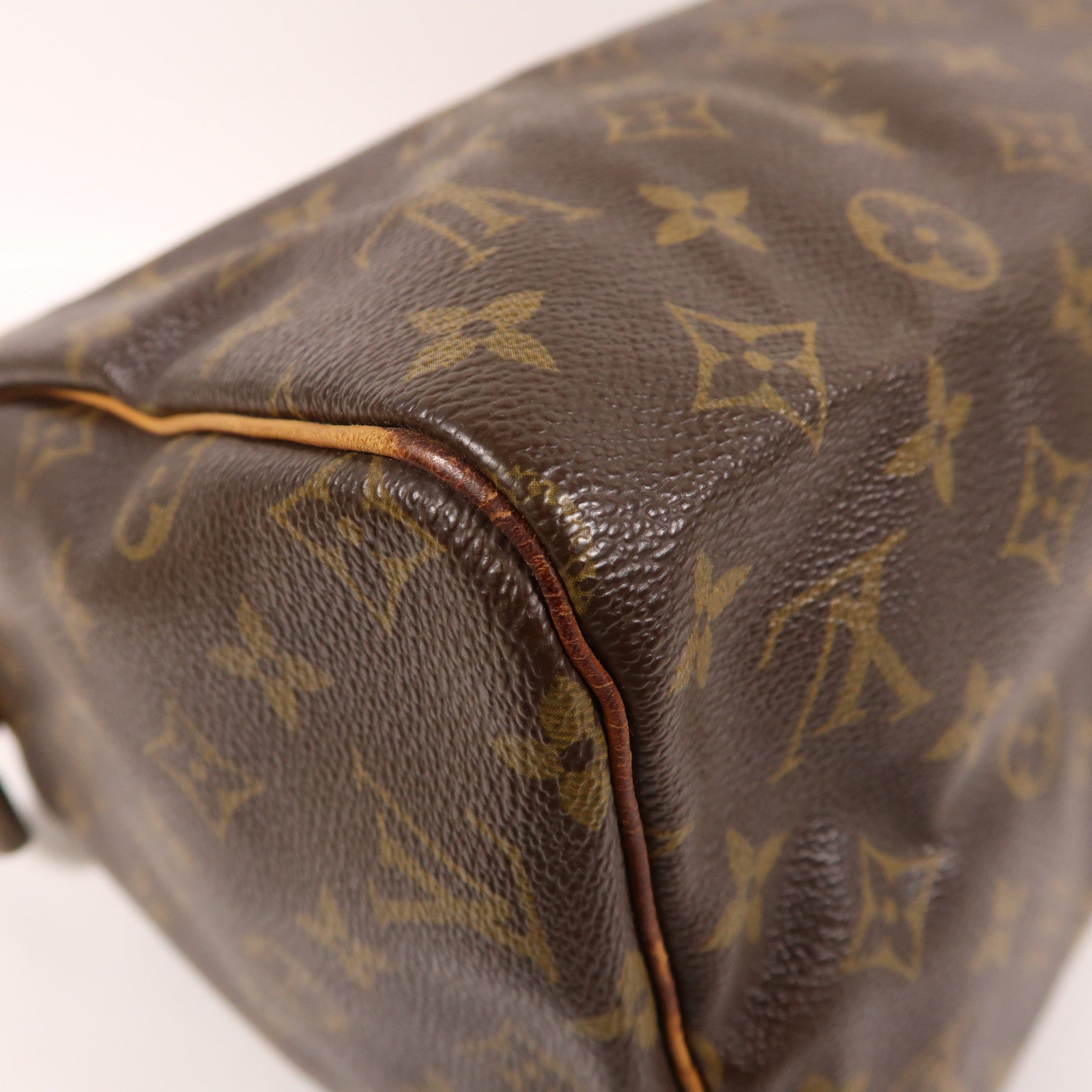 LOUIS VUITTON Monogram Speedy 30金扣手挽袋棕色