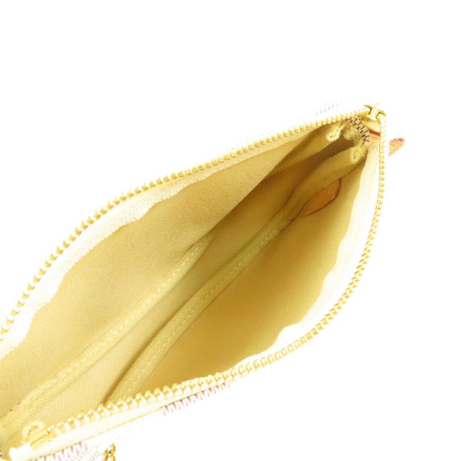 LOUIS VUITTON Damier Azur Mini Pochette Accessories金扣鏈帶手挽袋