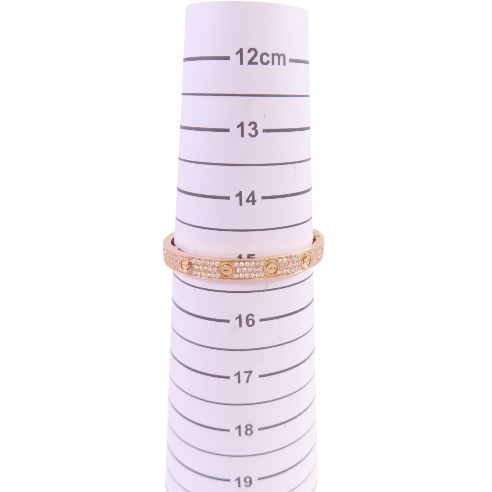 CARTIER 18K玫瑰金Love Bangle Full Diamond金扣手鐲#16