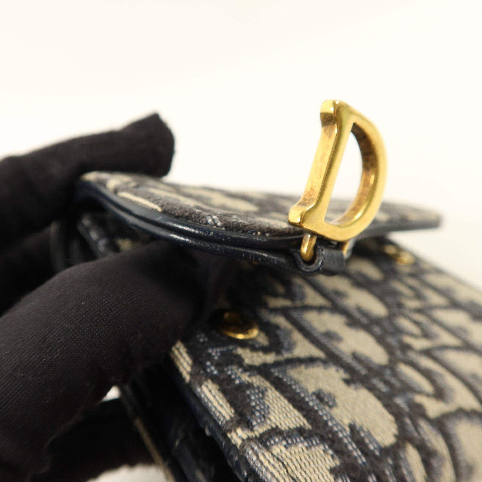 Dior 帆布/牛皮皮革Saddle Lotus Wallet錢包