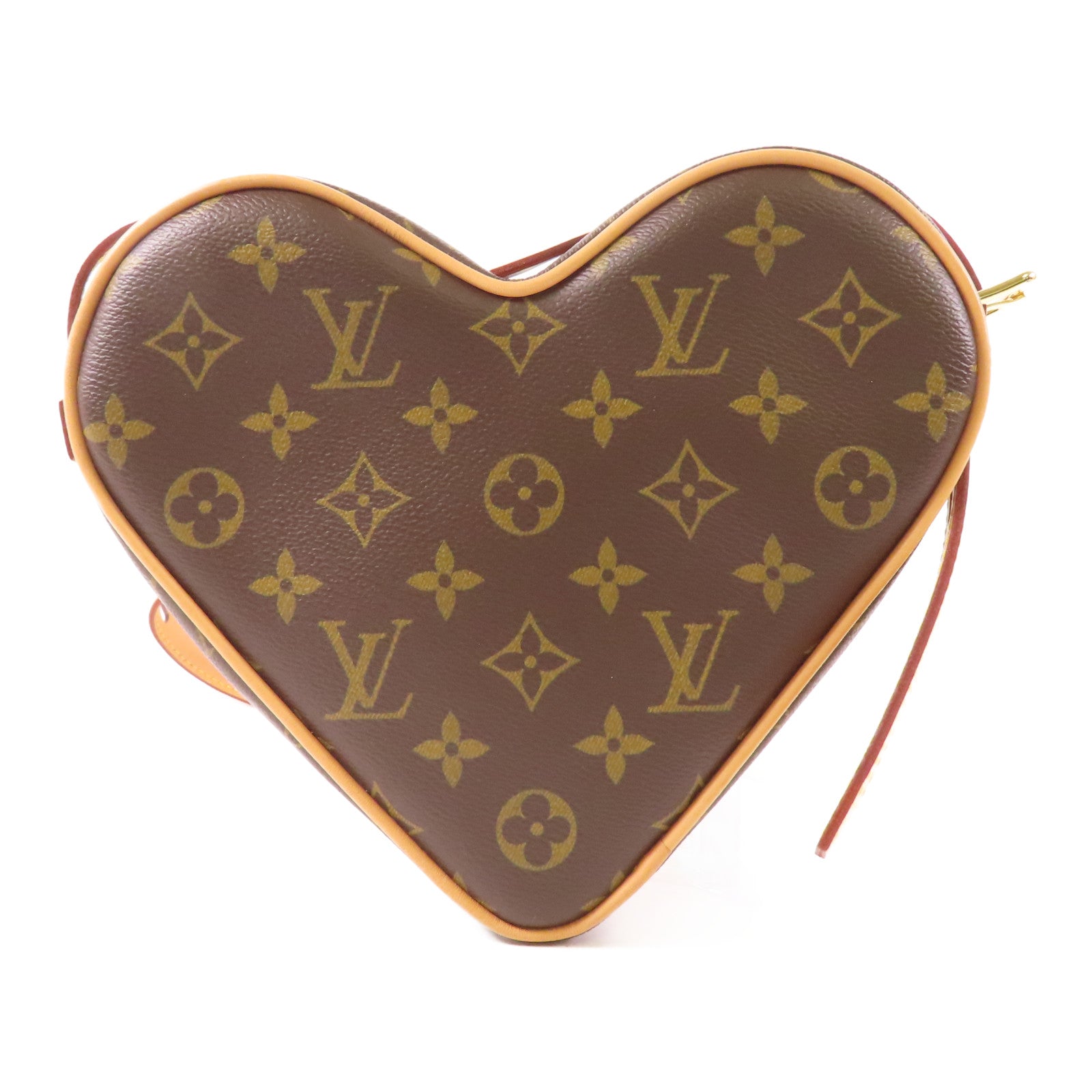 LOUIS VUITTON Monogram Game On Coeur金扣肩背袋棕色