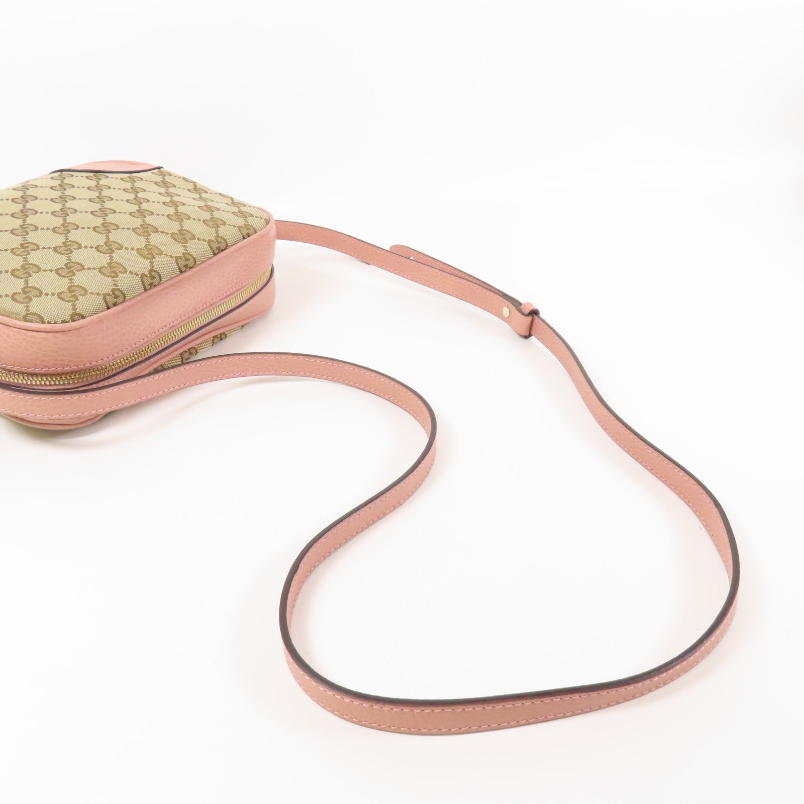 GUCCI 帆布/皮革Shoulder Bag金扣肩背袋