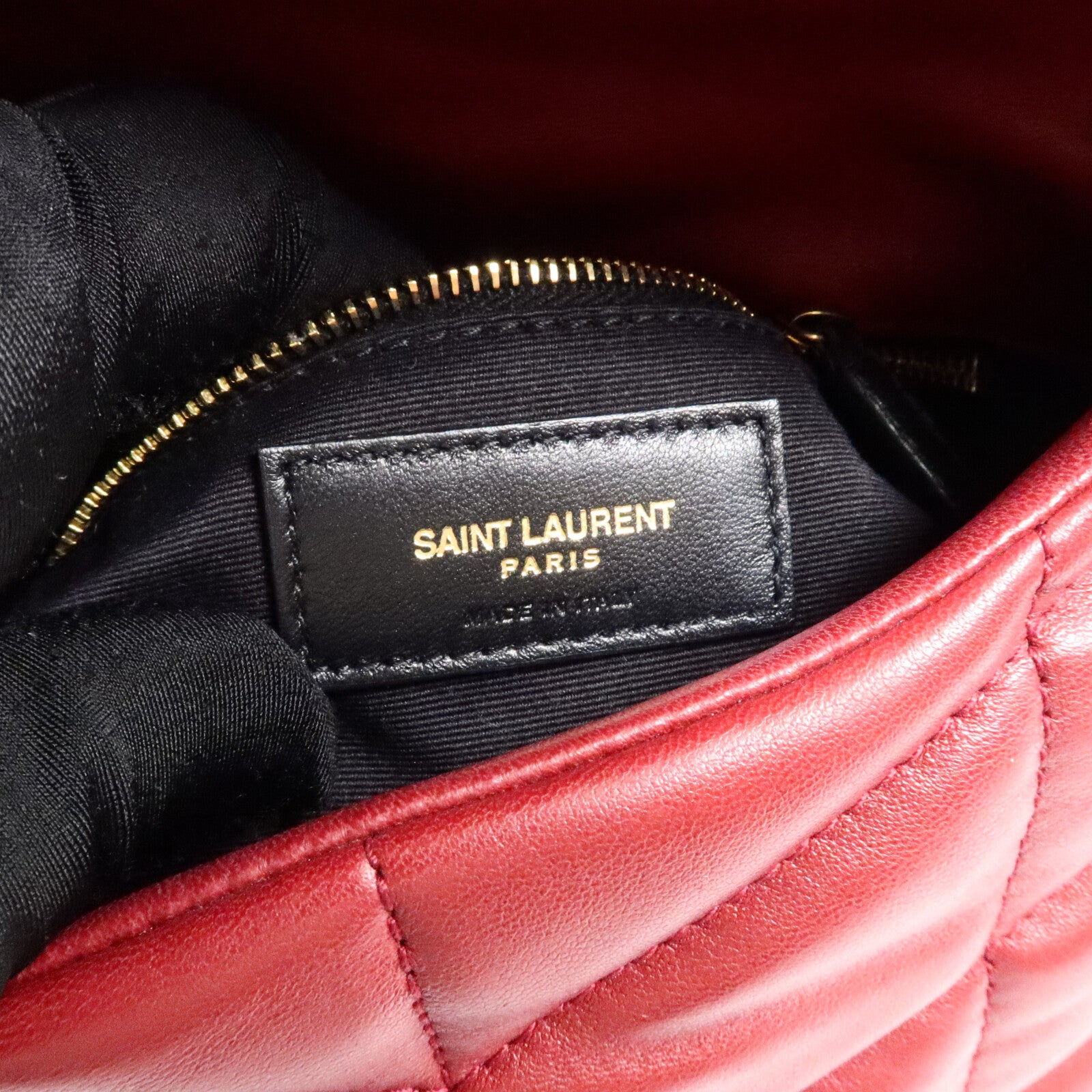 SAINT LAURENT 牛皮皮革Puffy Mini鏈帶肩背袋