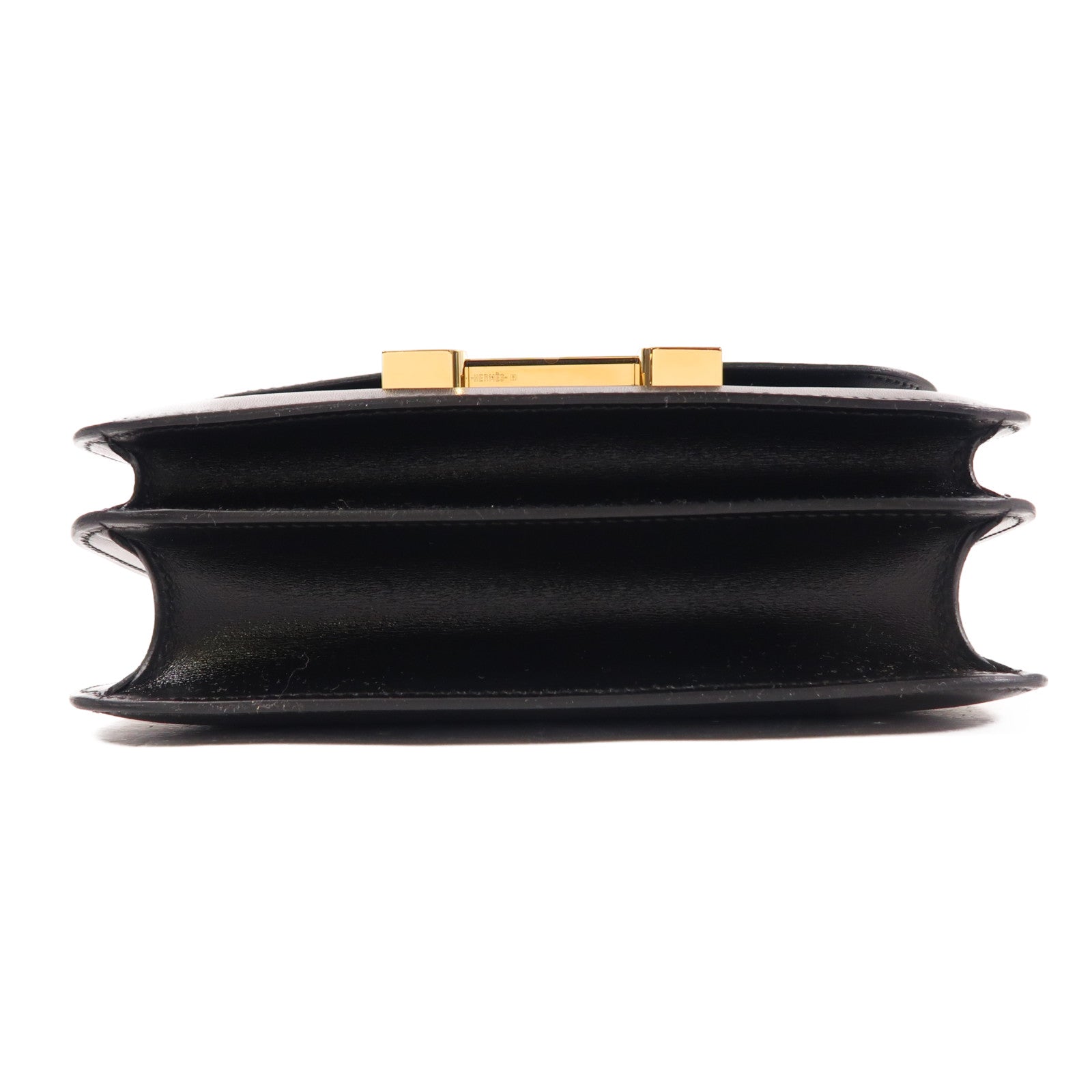 HERMES Box Calf皮革Constance Mini金扣手挽肩背兩用袋Noir