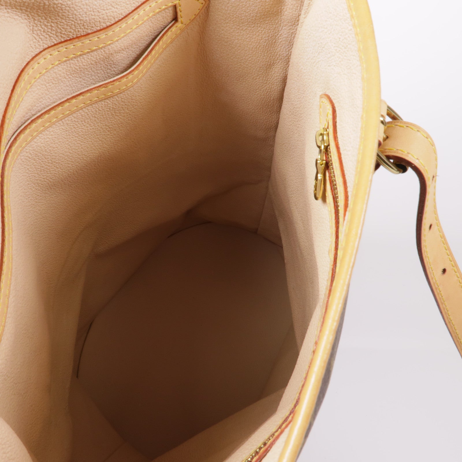 LOUIS VUITTON Monogram Bucket GM金扣手挽袋棕色