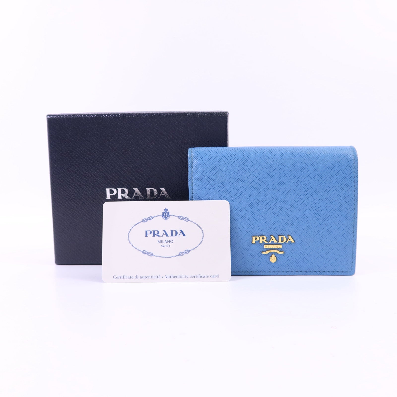 PRADA 【激減優惠】牛皮皮革Wallet金扣錢包