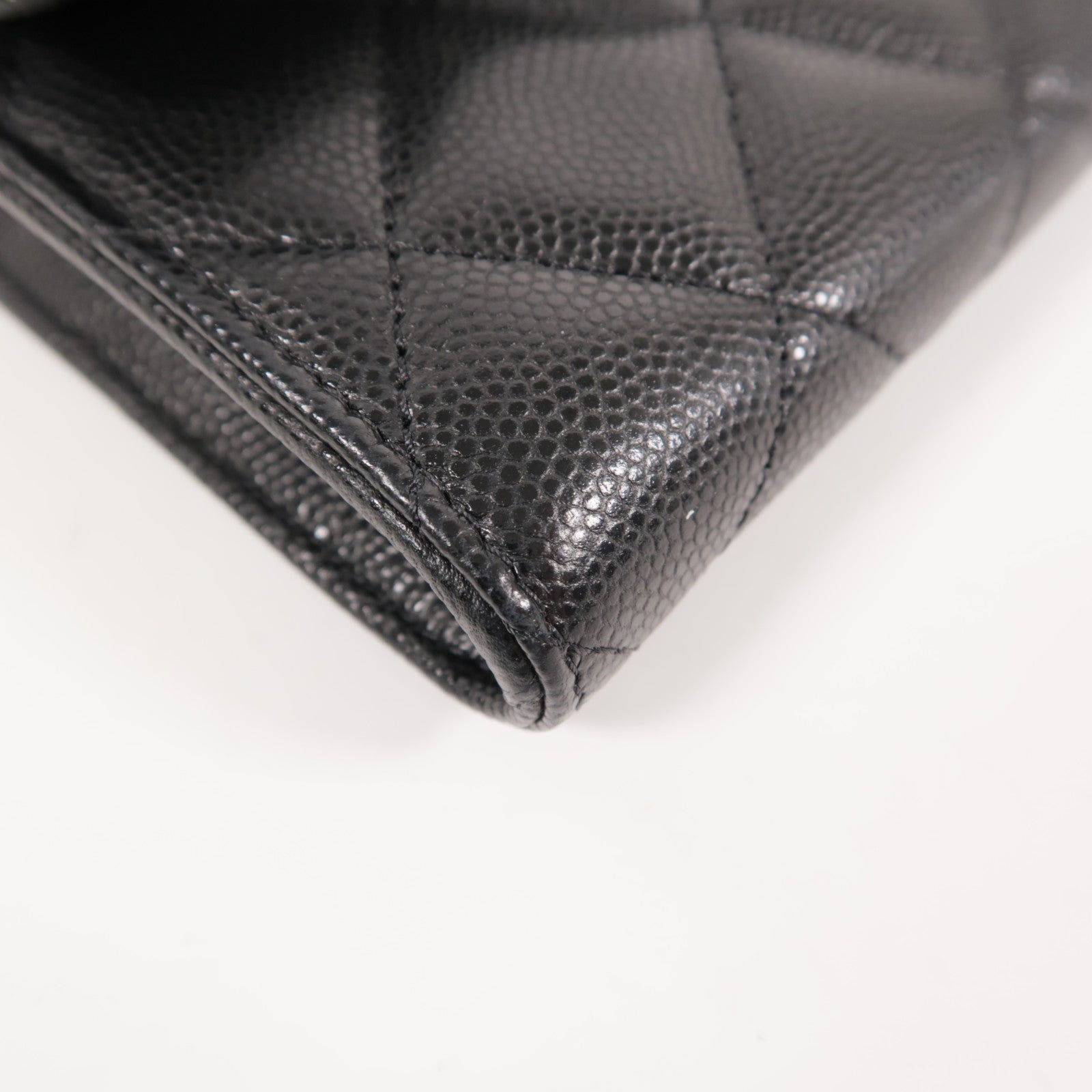 CHANEL CC SHW Long Wallet Calfskin Leather Black