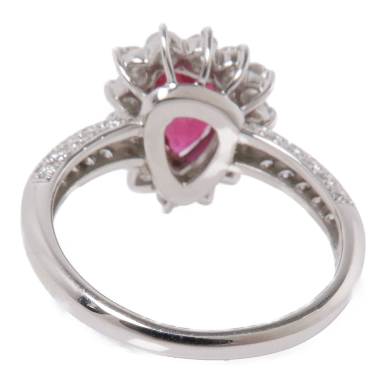 JEWELRY 【激減優惠】PT900鉑金Ruby Ring紅寶石/鑽石戒指粉紅色US#5.75