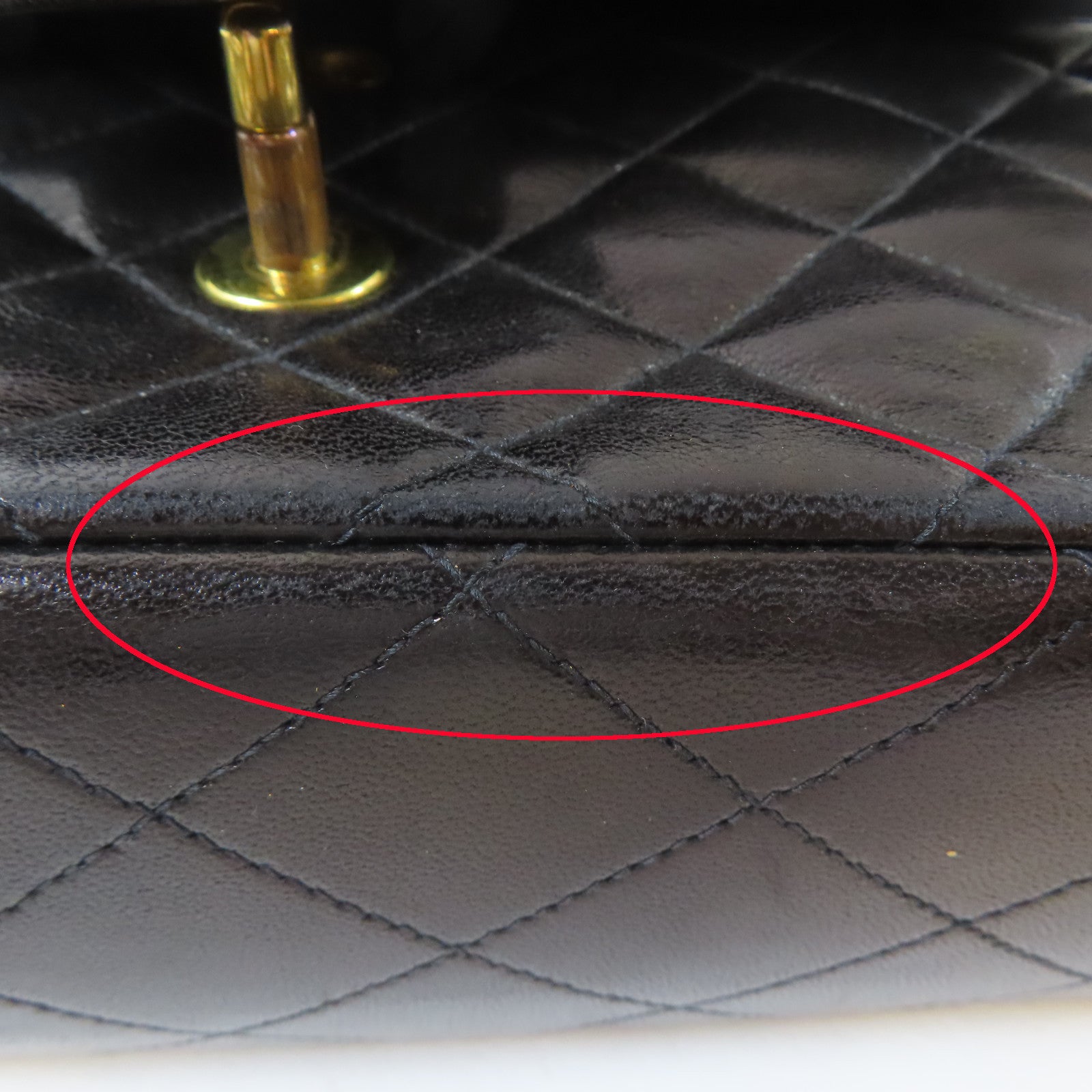 CHANEL 菱格羊皮皮革Vintage Classic 25金扣鏈帶肩背袋黑色