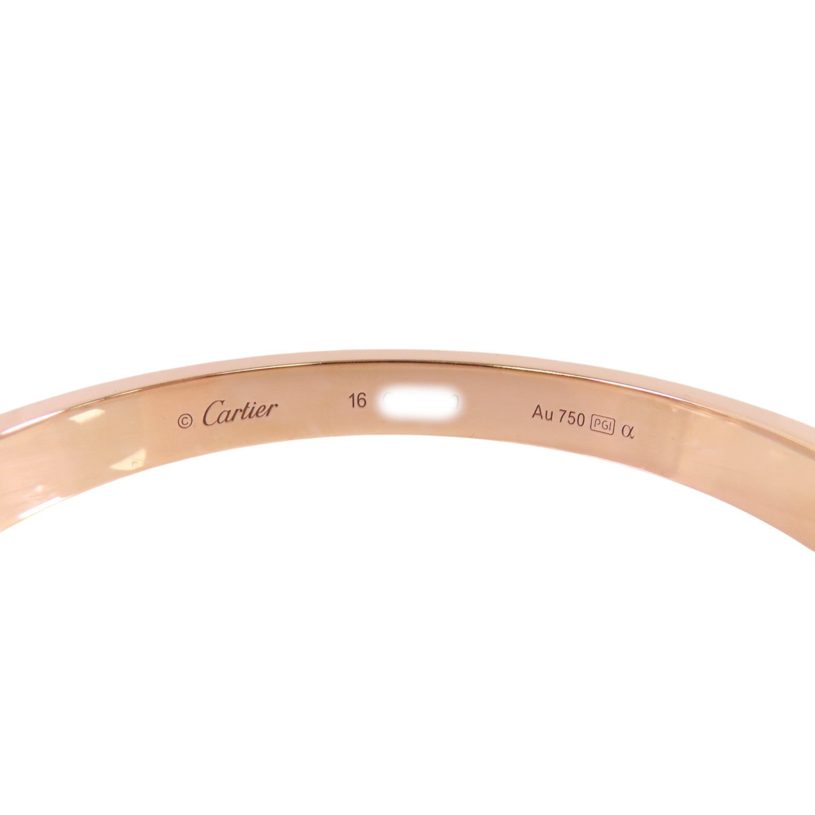 CARTIER 18K玫瑰金Love Bangle Full Diamond金扣手鐲#16