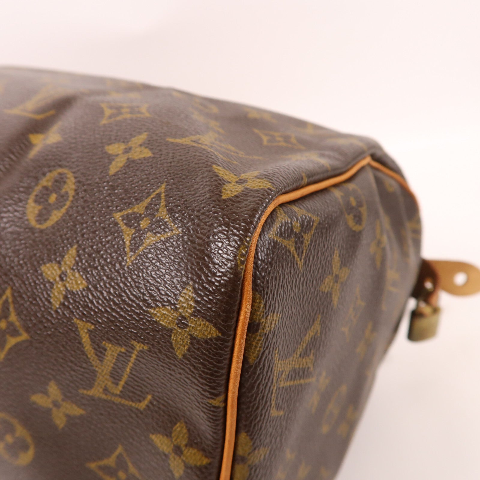 LOUIS VUITTON Monogram Speedy 30金扣手挽袋棕色