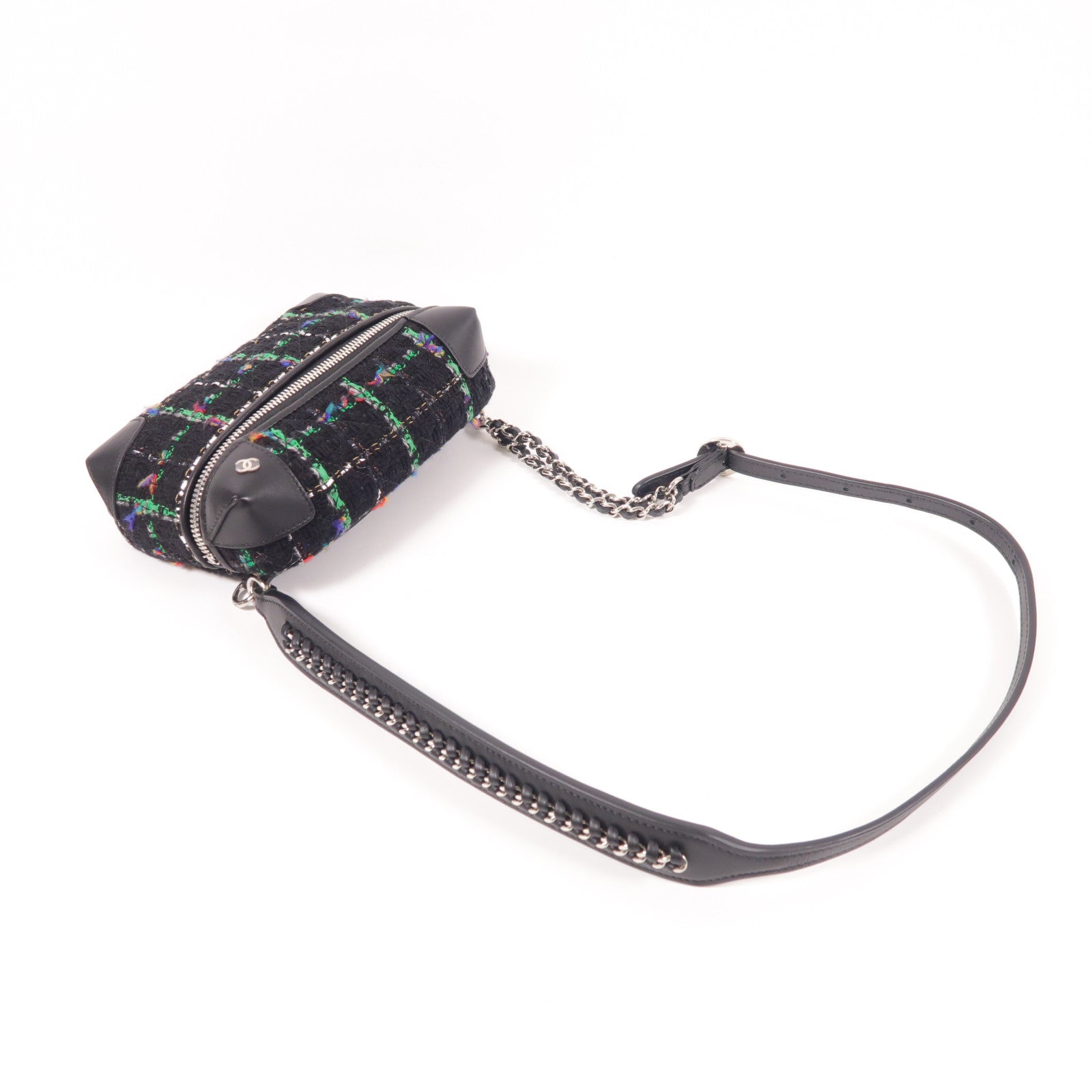 CHANEL Tweed Waist Bag銀扣腰包
