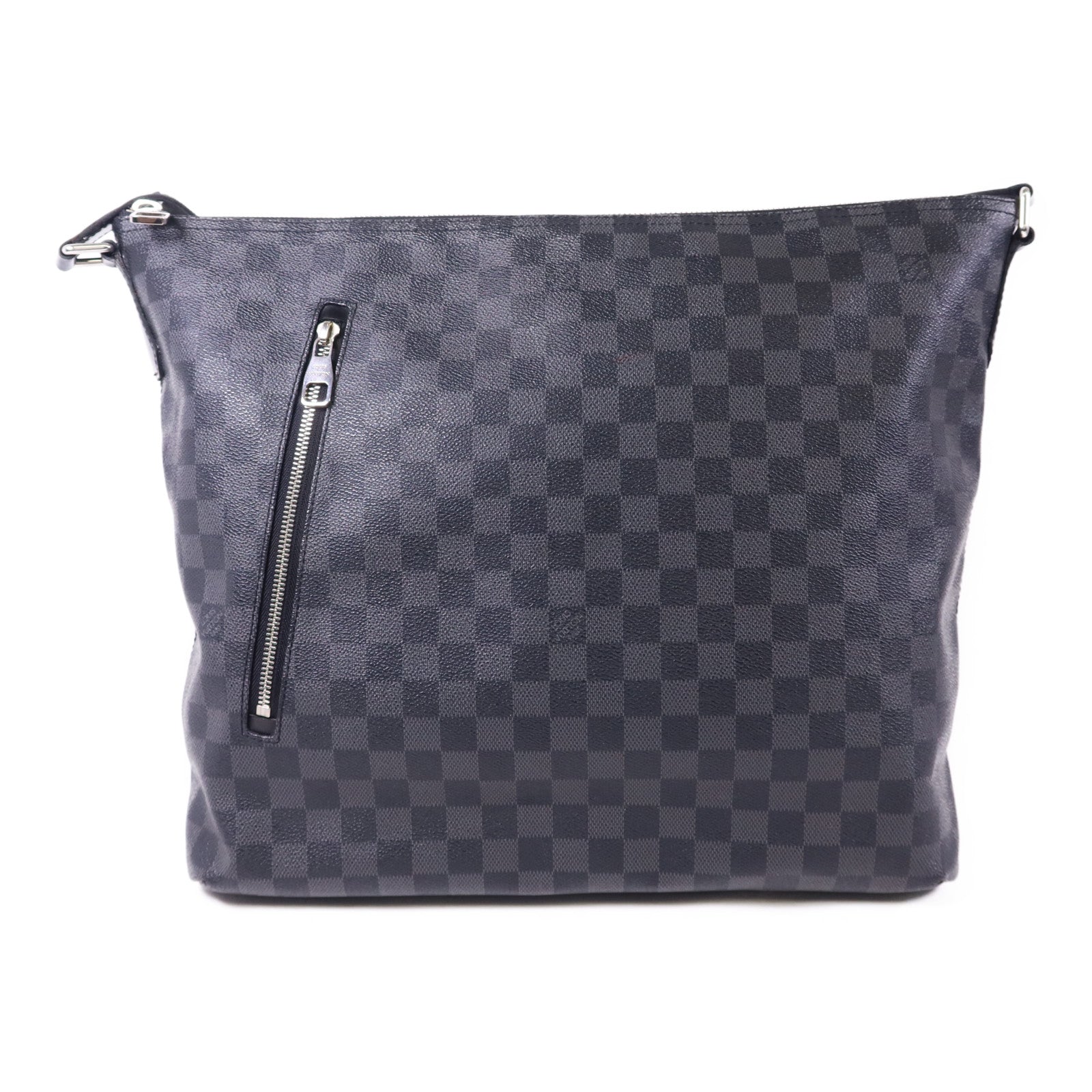 LOUIS VUITTON Damier Graphite Mick GM銀扣肩背袋
