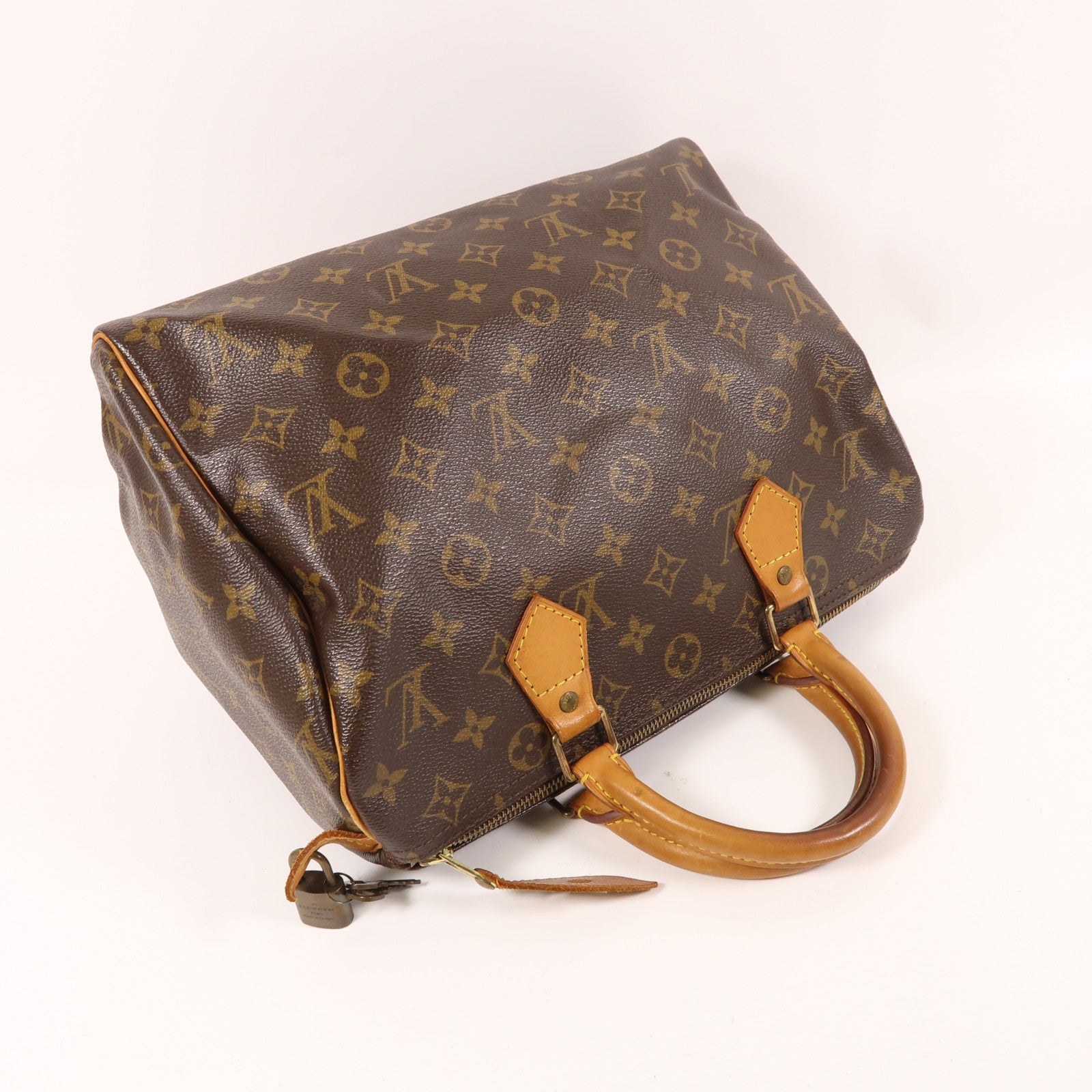 LOUIS VUITTON Monogram Speedy 30金扣手挽袋棕色