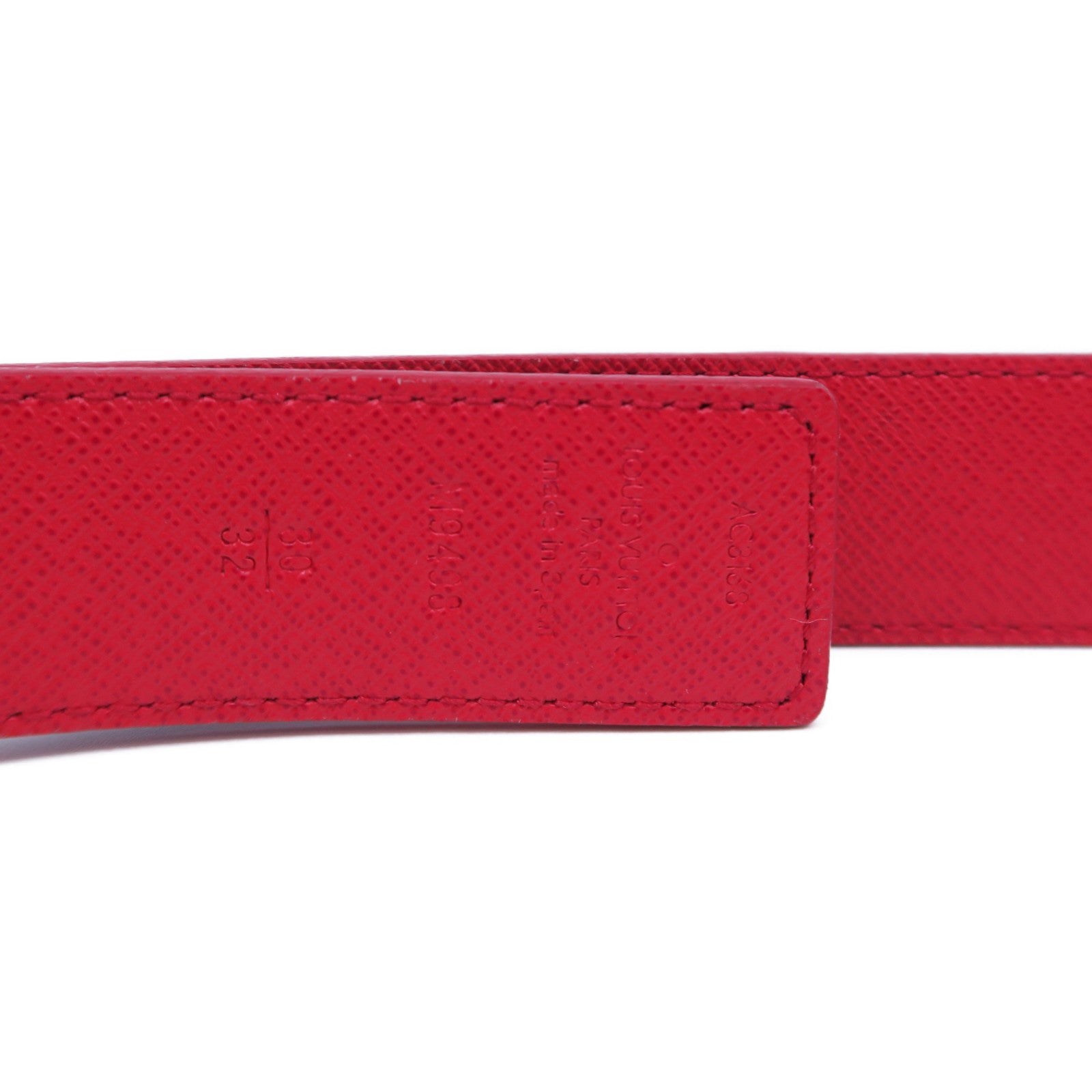 LOUIS VUITTON 【激減優惠】Monogram Belt金扣皮帶啡色/紅色